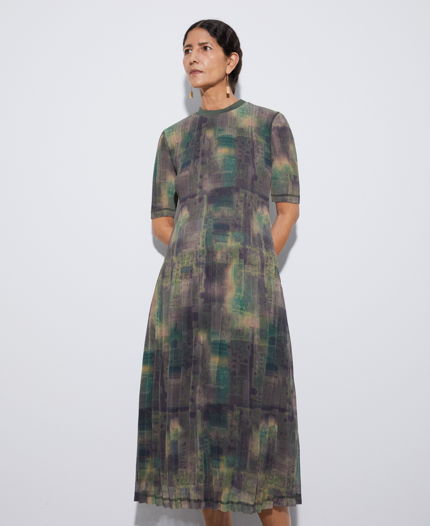 Vestido crinkle estampado image number 0