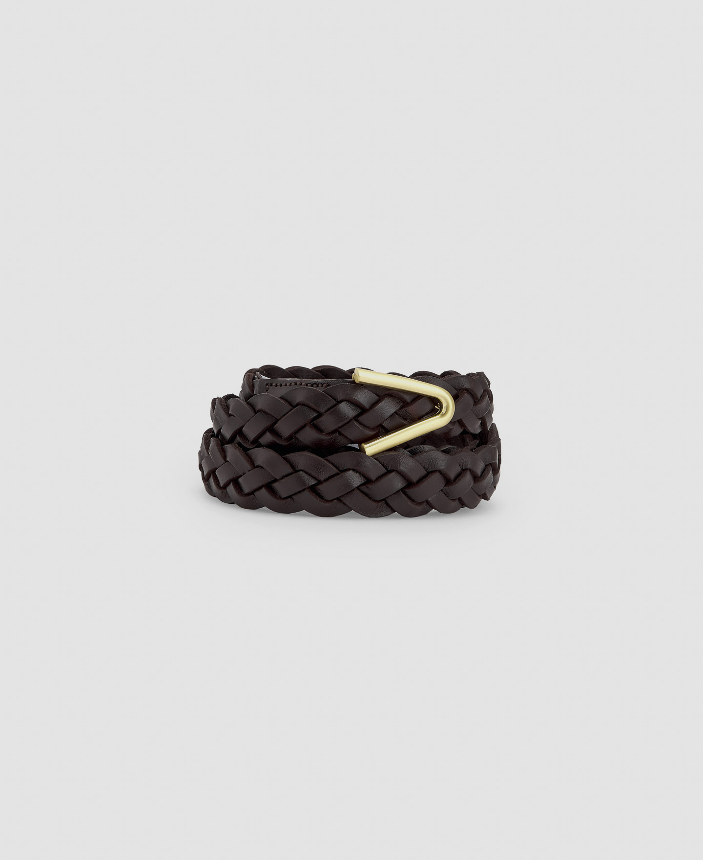 Braided vachetta leather belt image number 1