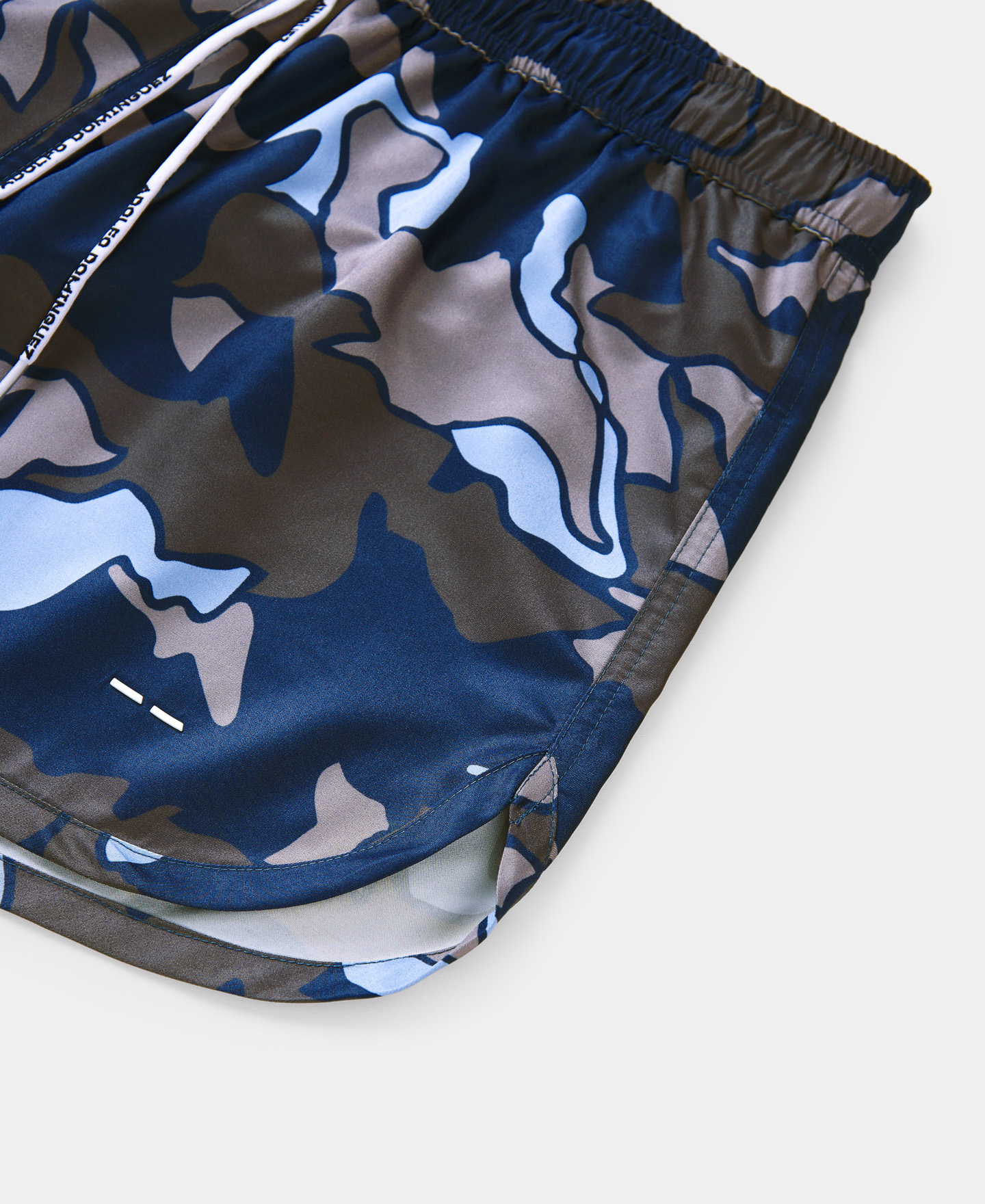 Blue printed swim shorts image number 5
