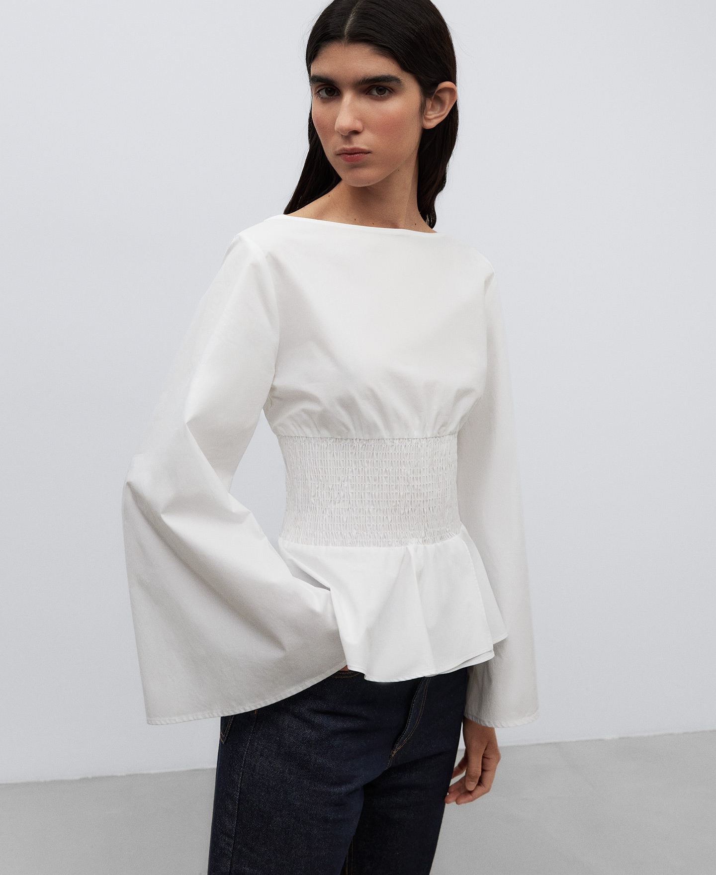 Blusa corpiño fruncido mujer image number 0