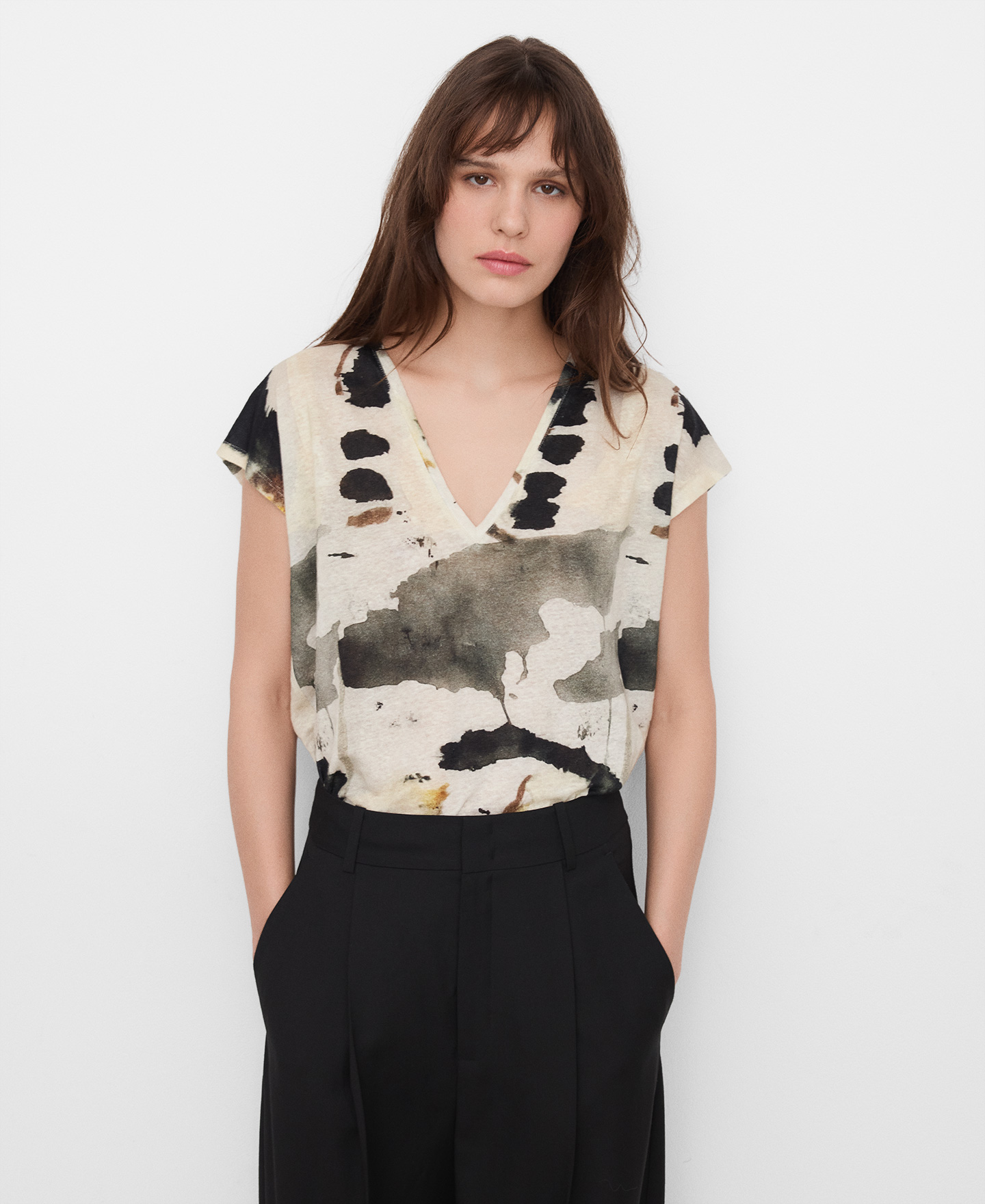 Camiseta estampada lino europeo image number 0