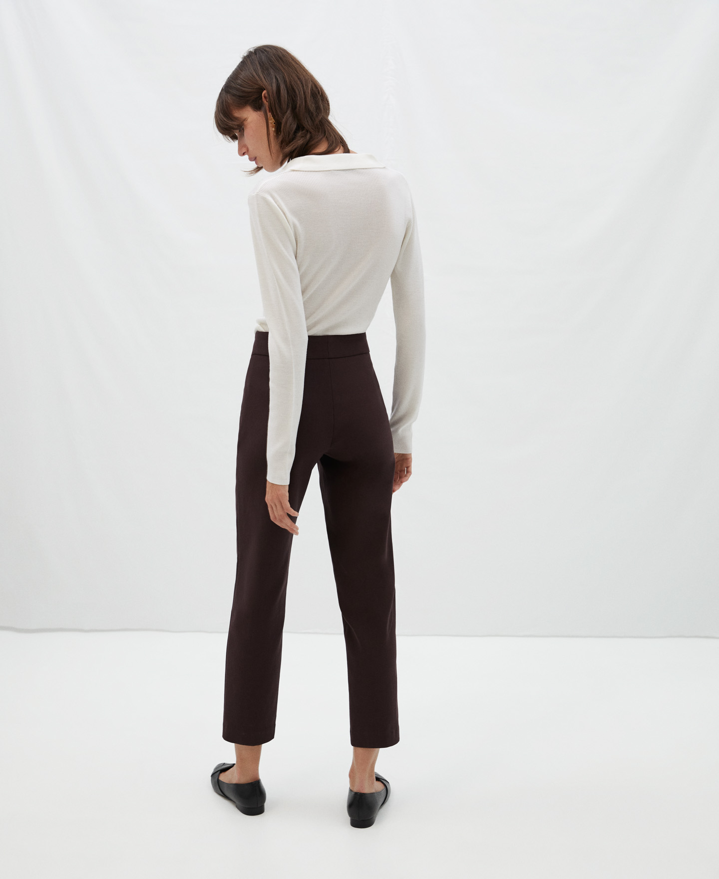 Straight trousers with seam detail image number 2