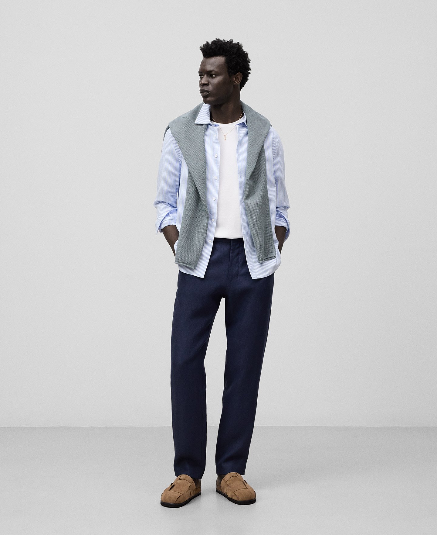 Pantalon de costume en lin homme image number 1