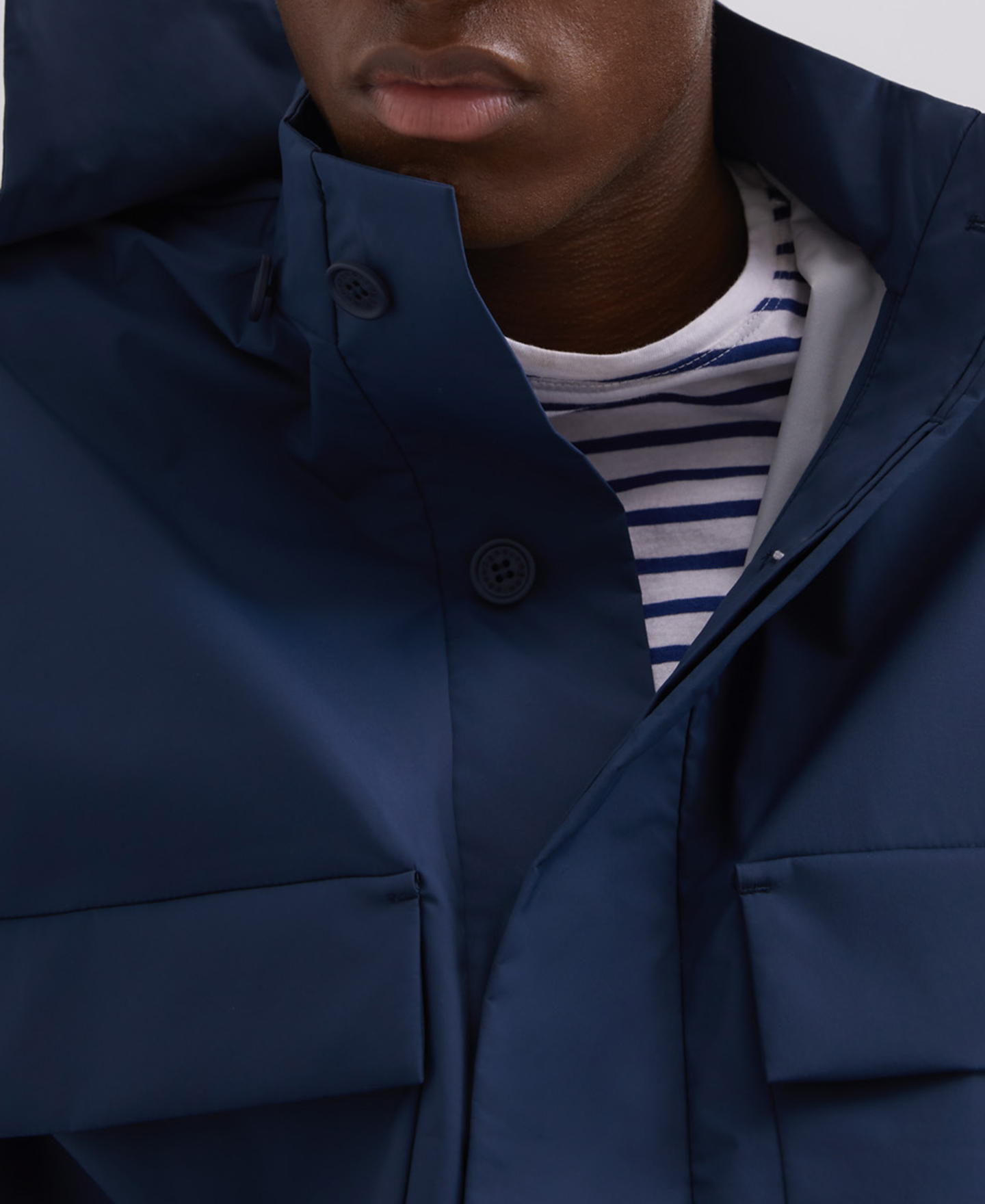 Nylon pullover with removable hood image number 2