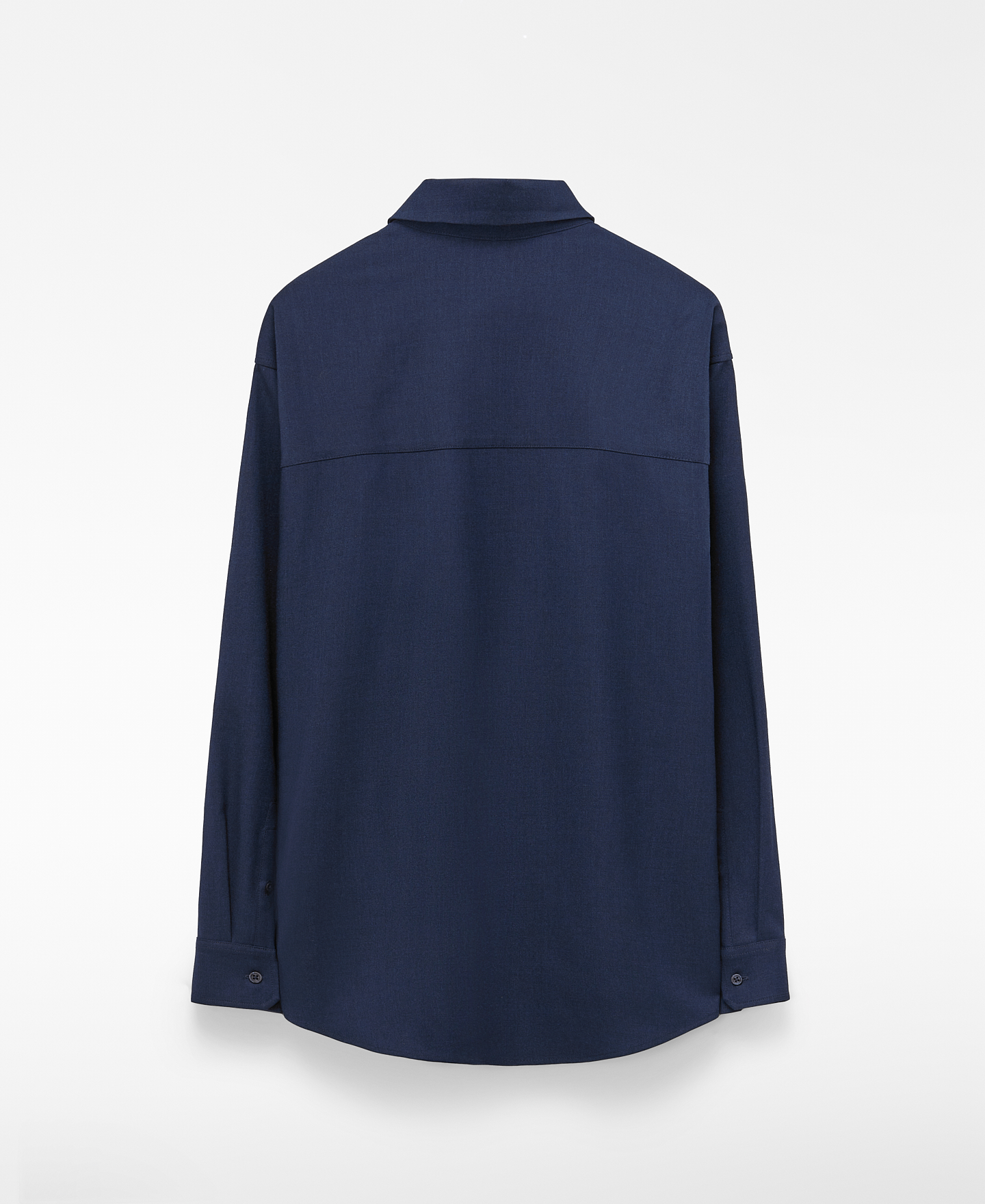Spread collar shirt with pleat image number 5