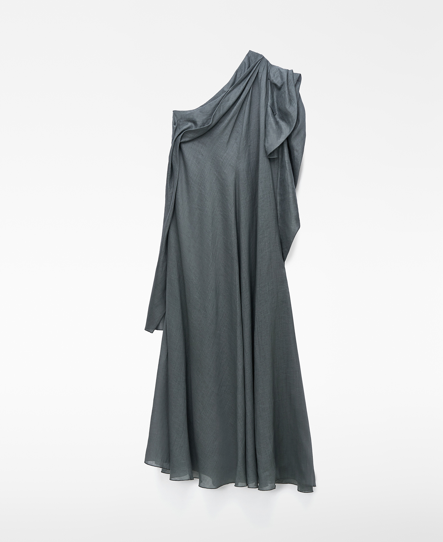 Vestido asim&eacute;trico drapeado ramio image number 4