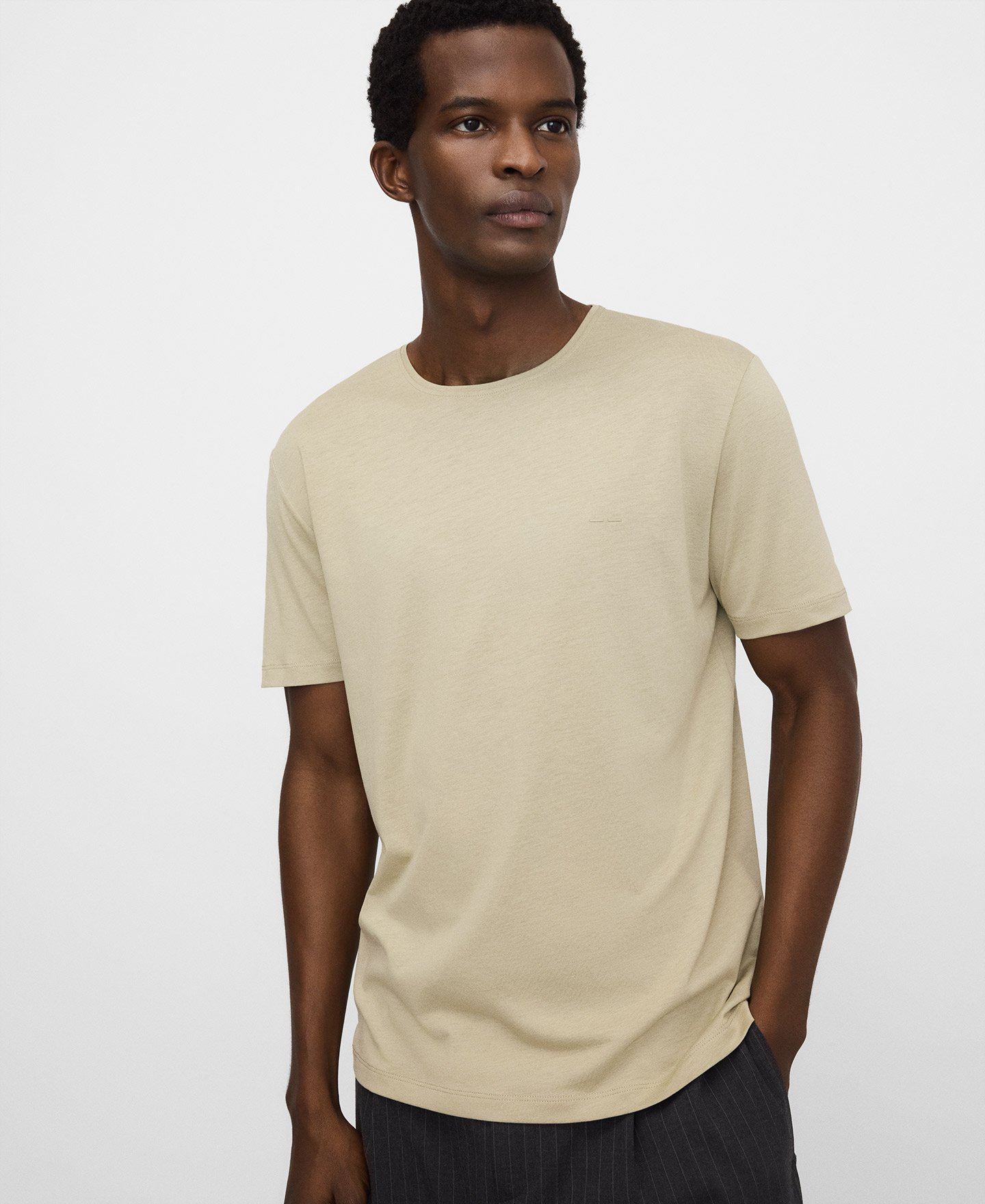 T-Shirt mit normaler Passform aus Lyocell und Baumwolle image number 0