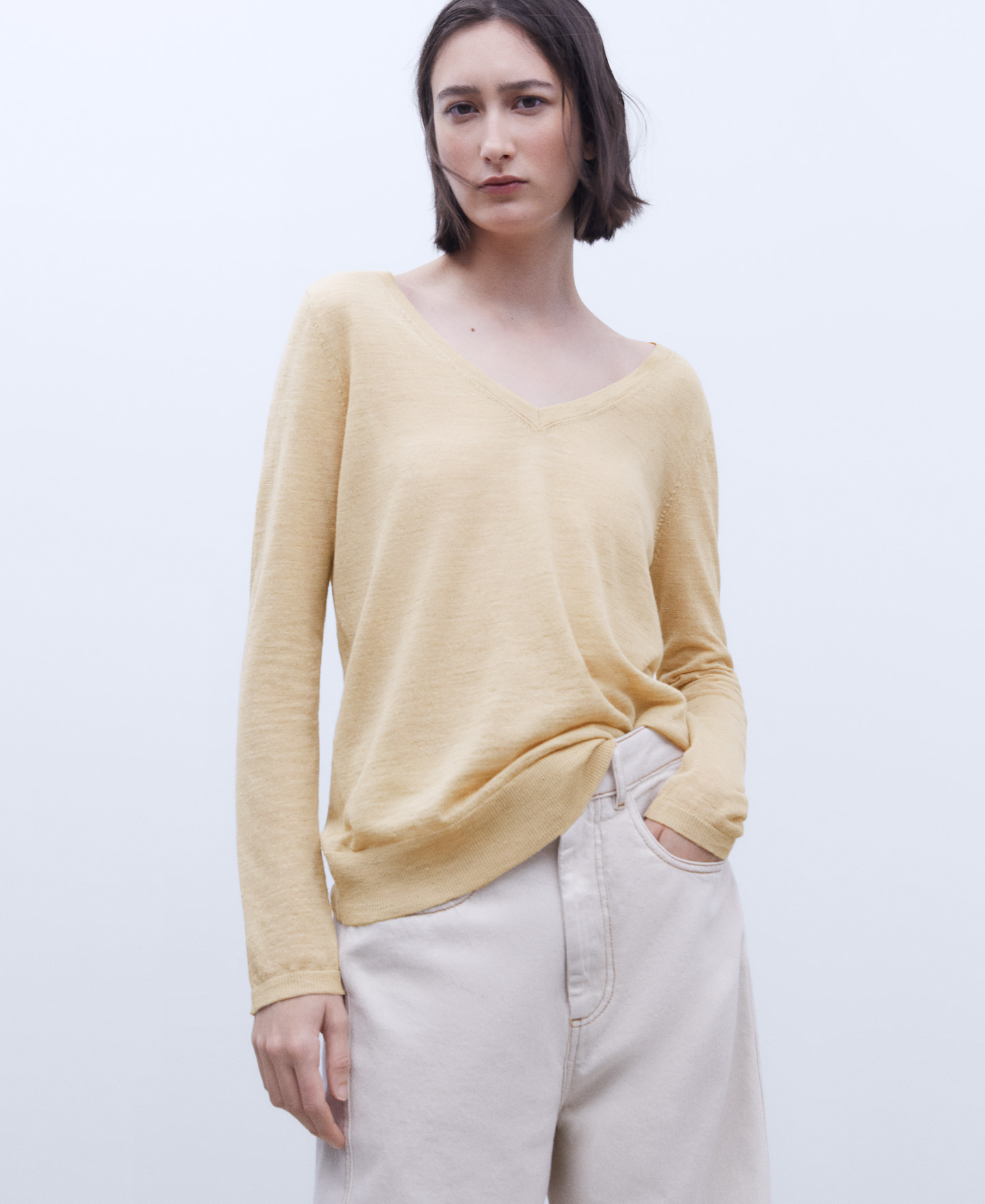 Linen fabric sweater image number 0