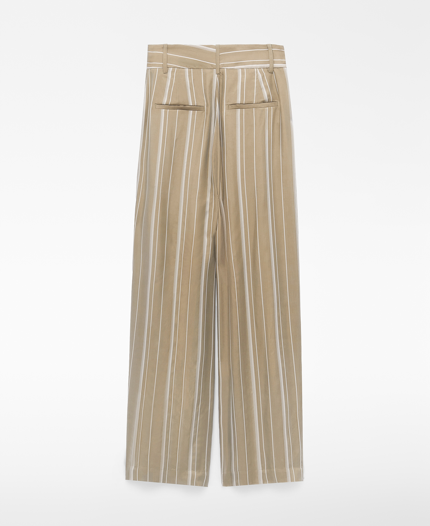 Striped double-pleated carrot trousers image number 5