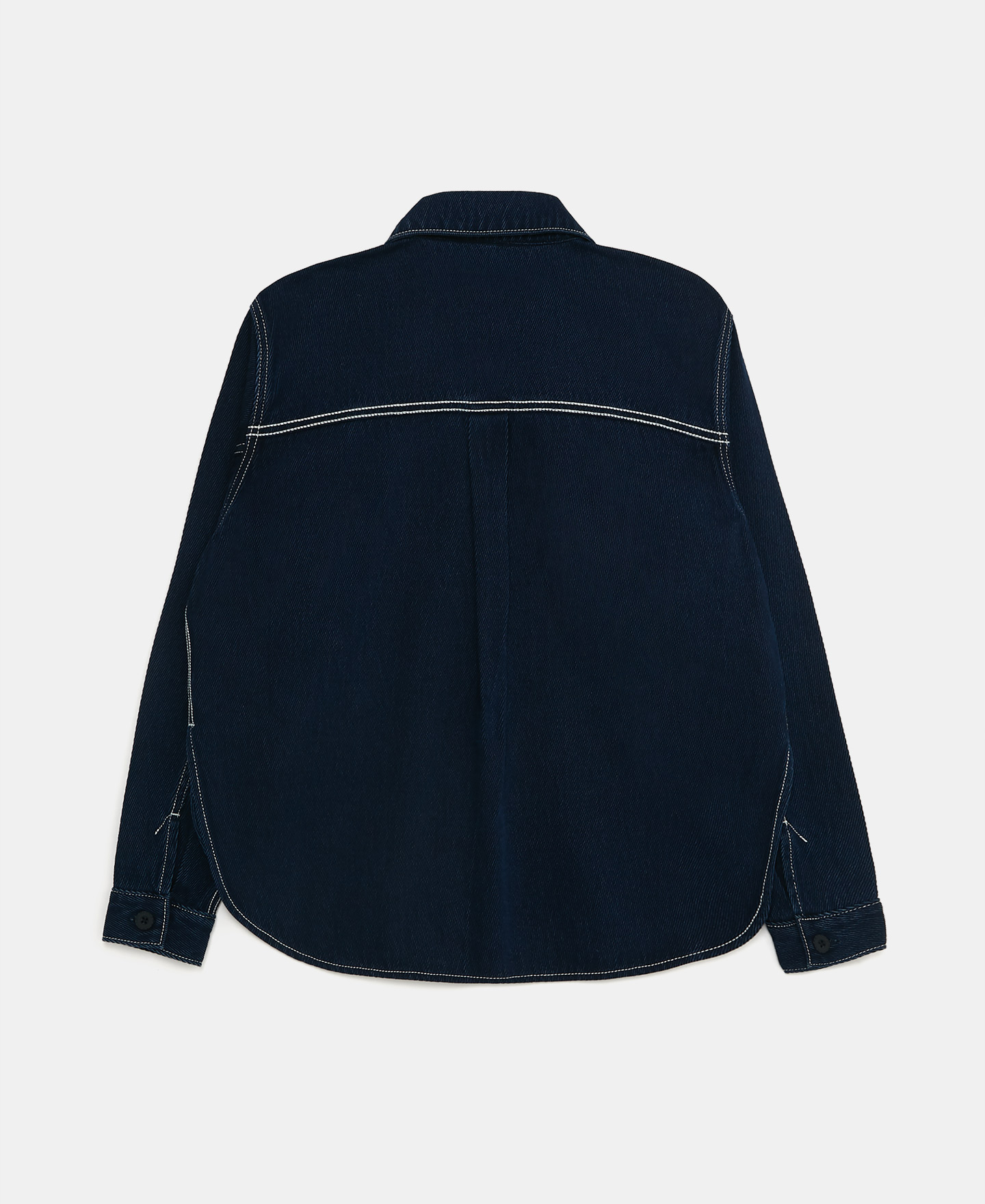 Cotton denim textured overshirt image number 5