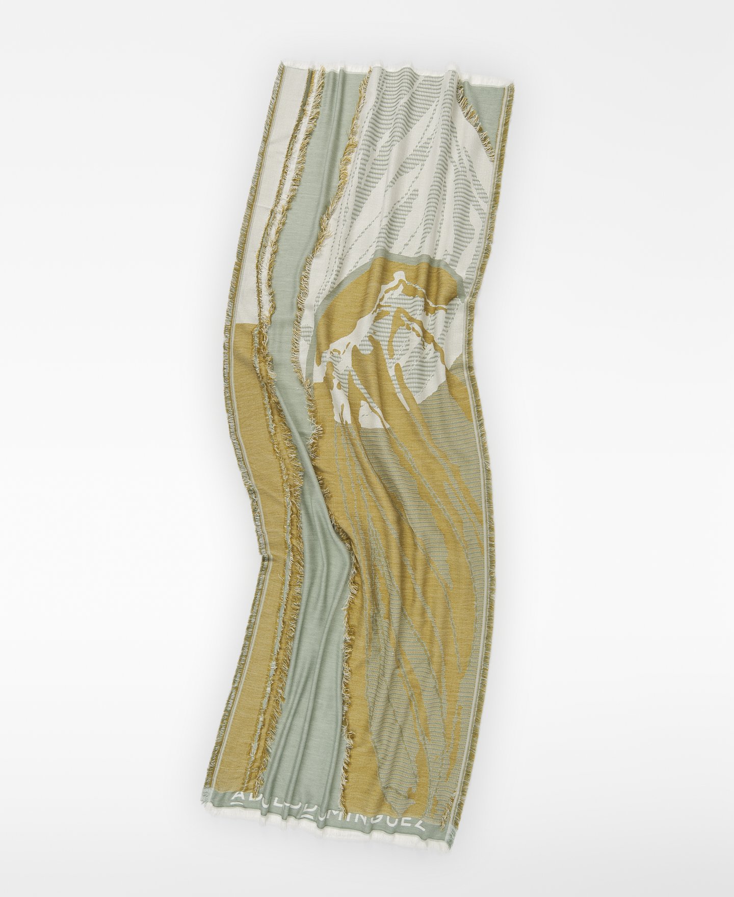 Printed jacquard shawl woman image number 2
