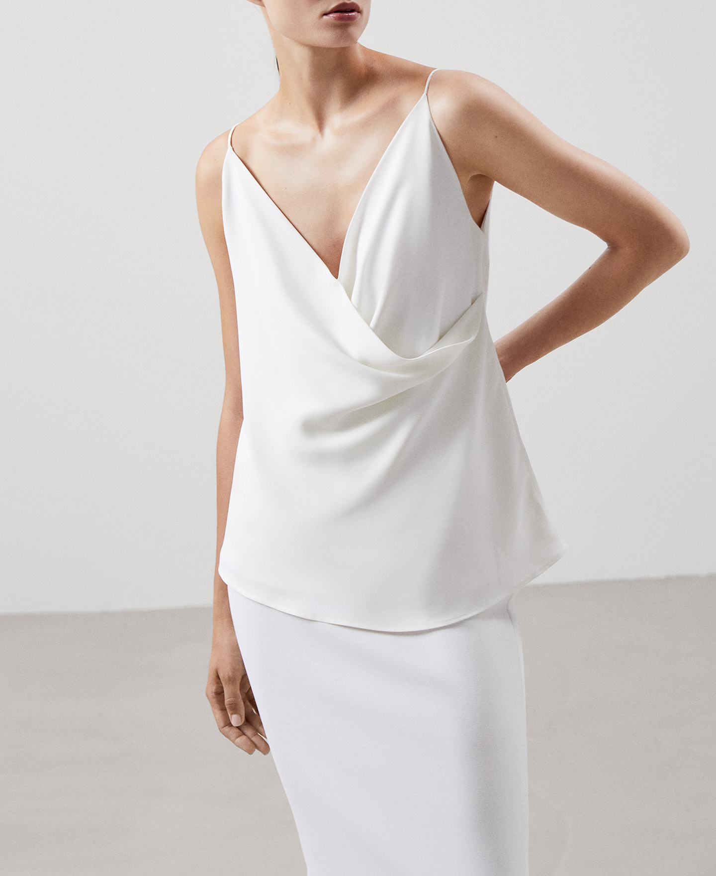 Double-breasted draped top image number 0