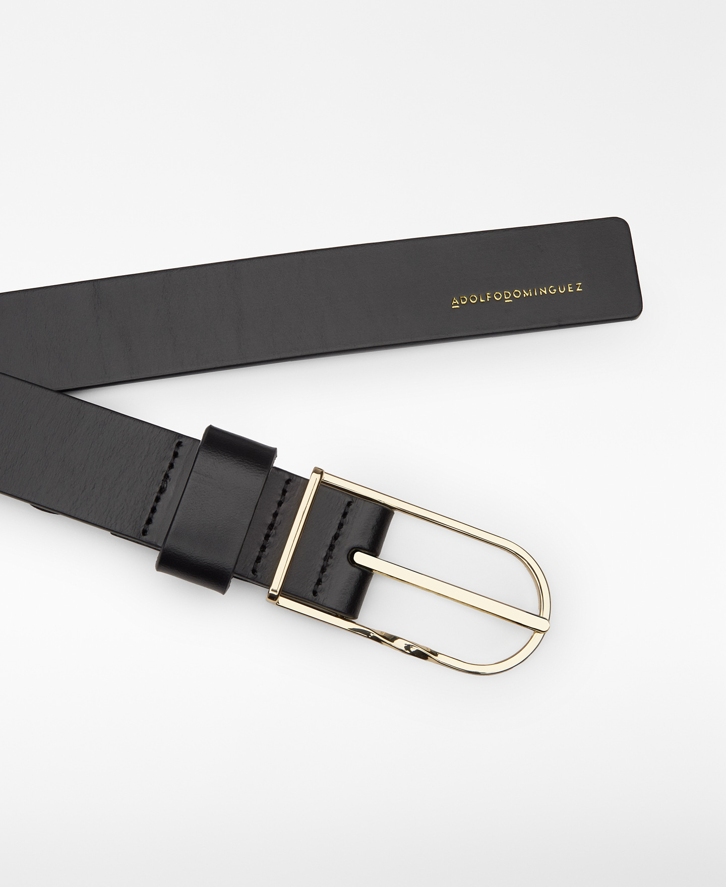 Leather black belt woman image number 2