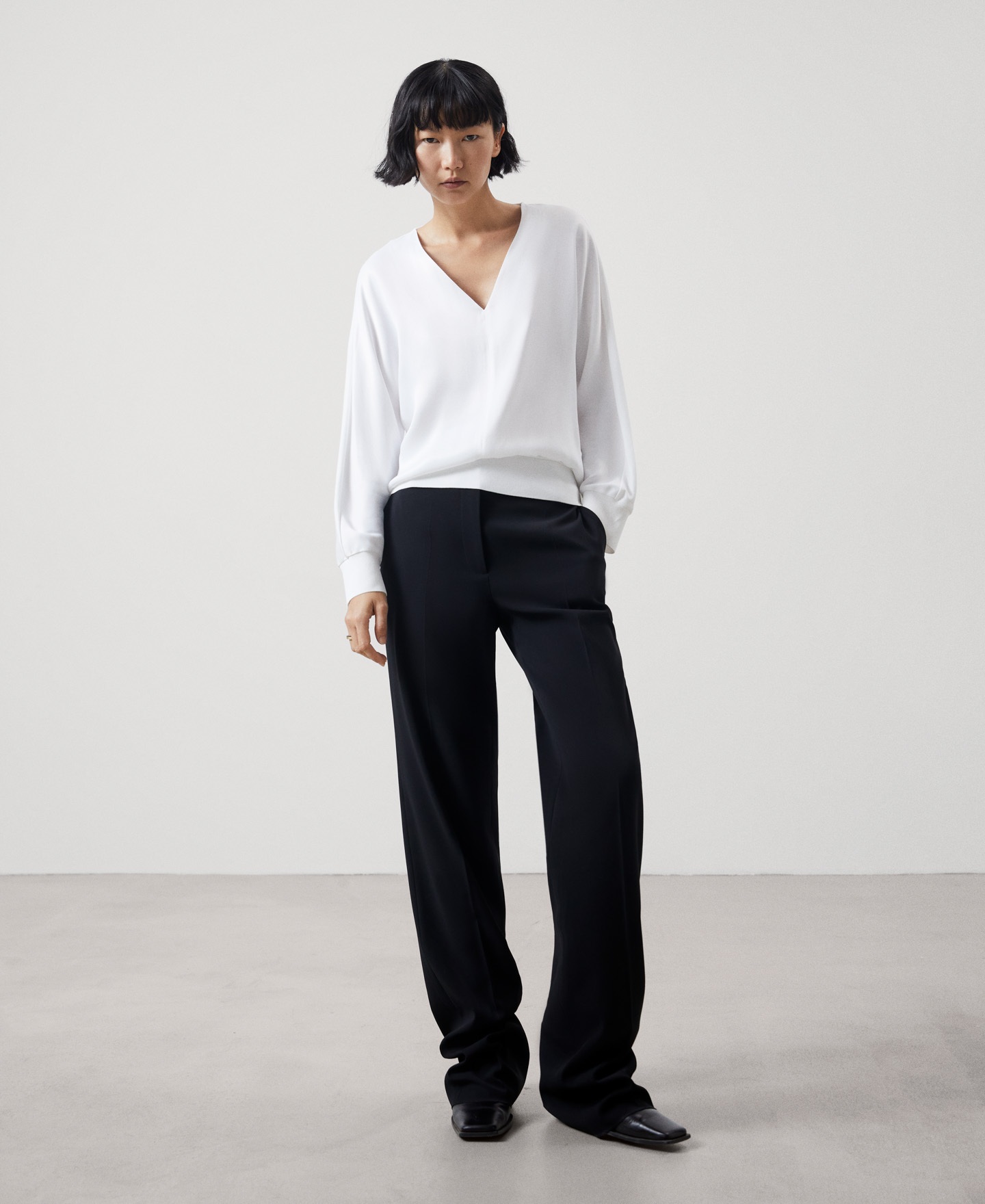 V-neckline blouse image number 1