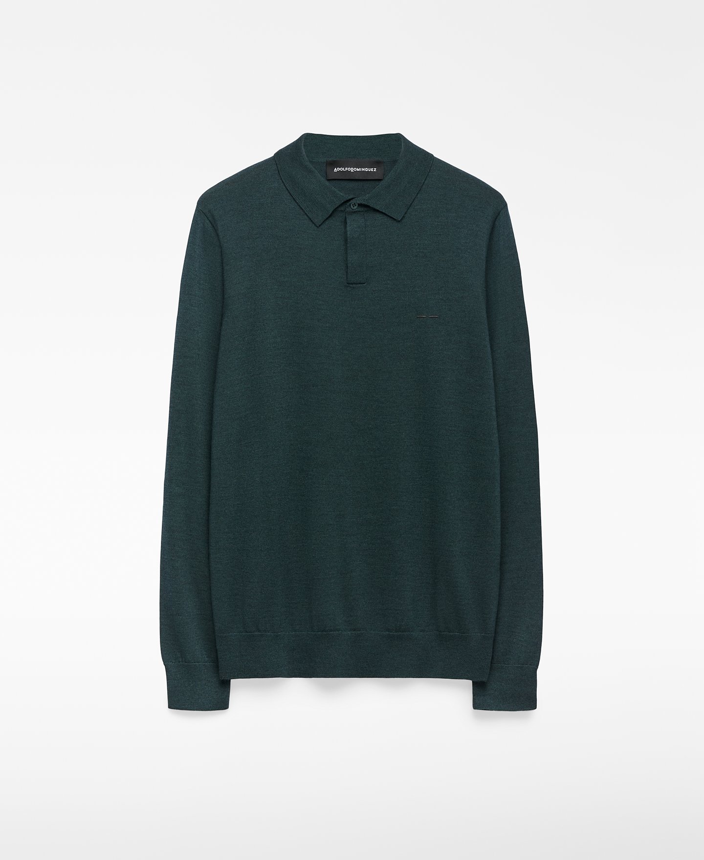 Polo manga larga lana merino hombre image number 4