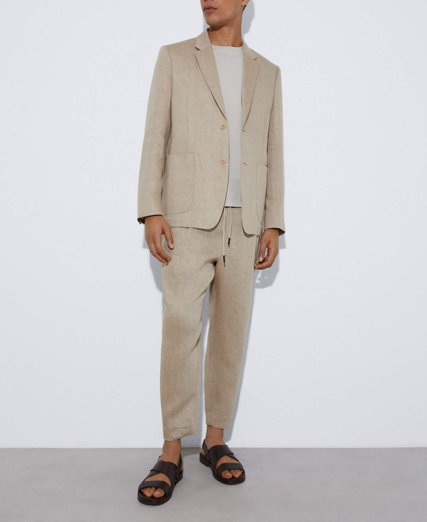 Blazer dos botones en lino image number 1