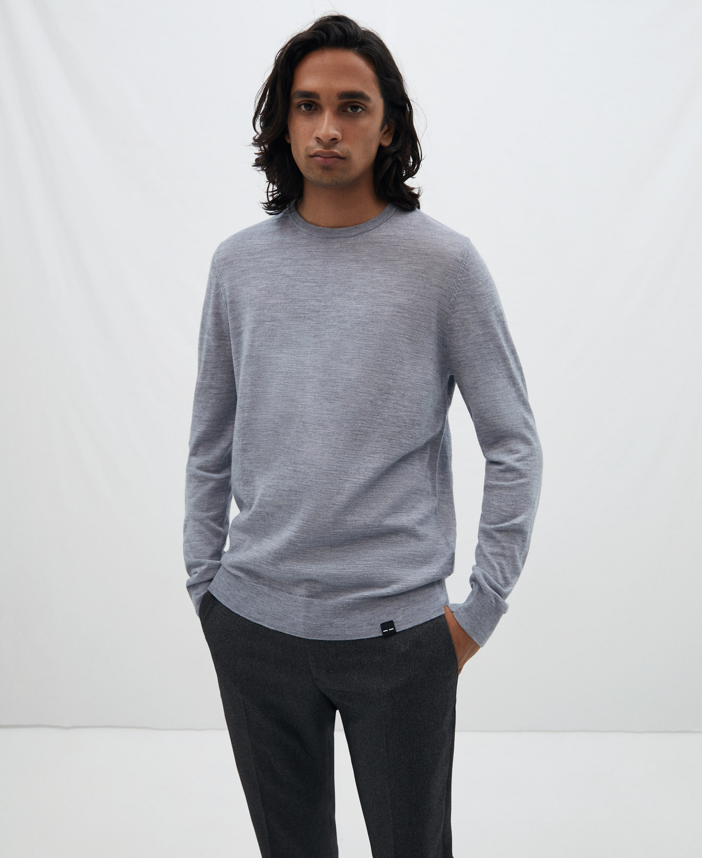 Merino wool crew neck sweater image number 0