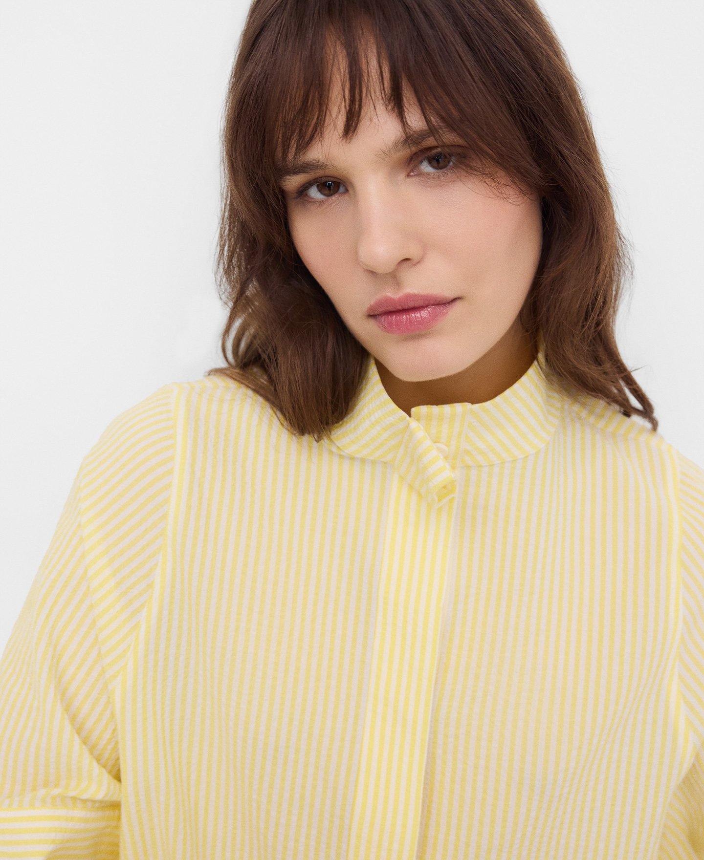 Cotton seersucker striped shirt image number 3