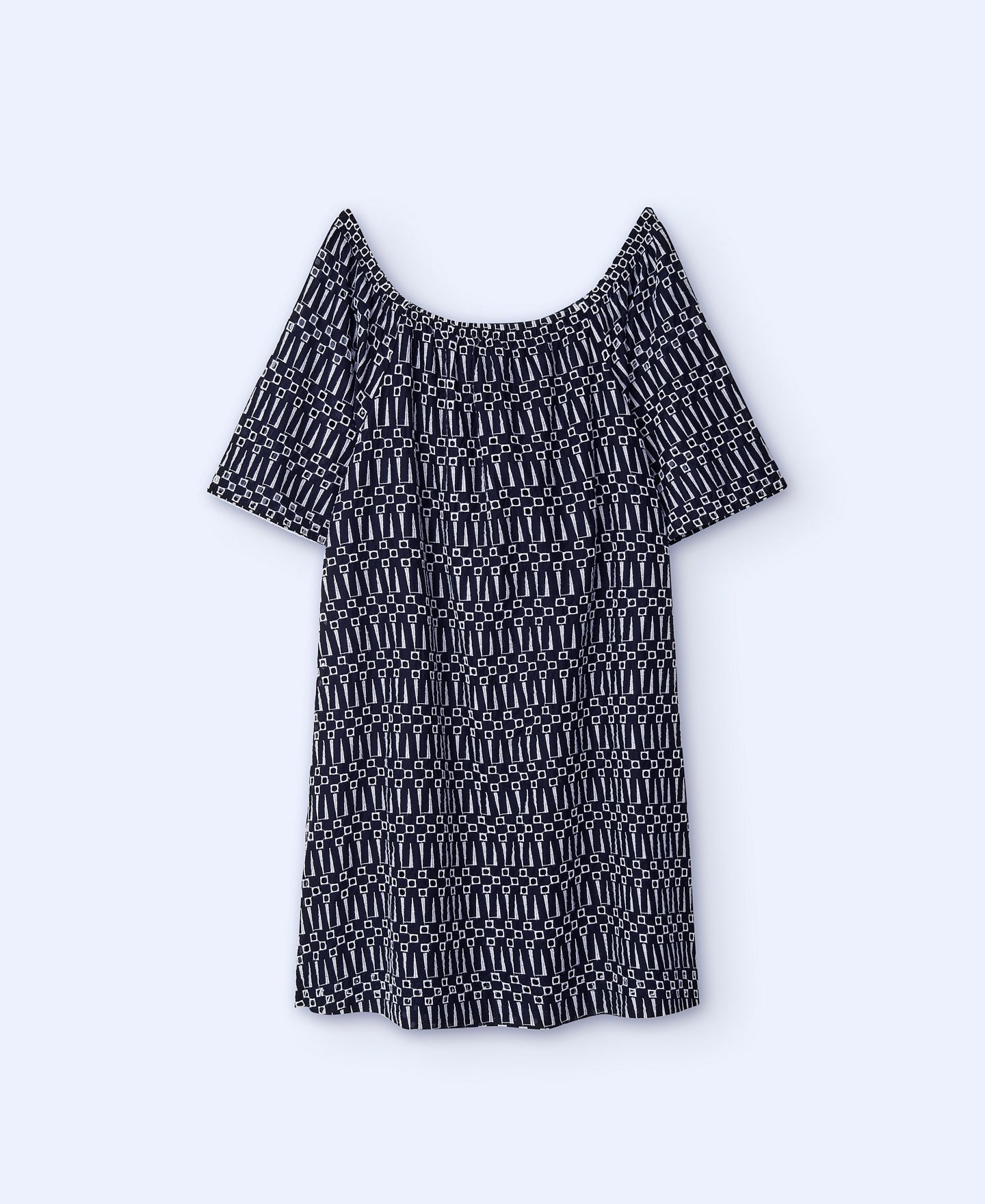 Bateau neckline embroidered dress image number 4