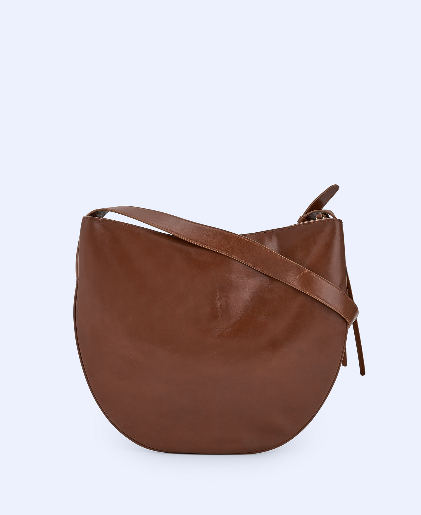 Responsible leather rounded hobo bag image number 1