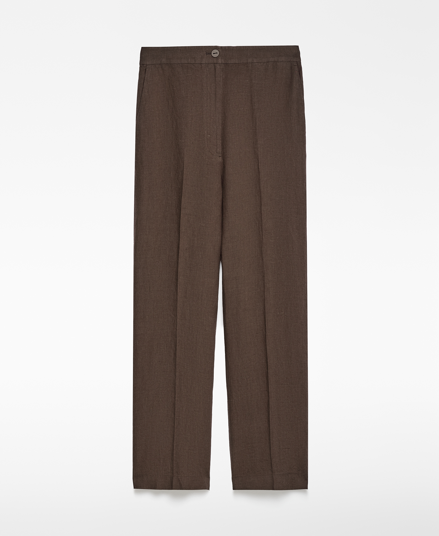 Pantal&oacute;n lino marr&oacute;n mujer image number 6