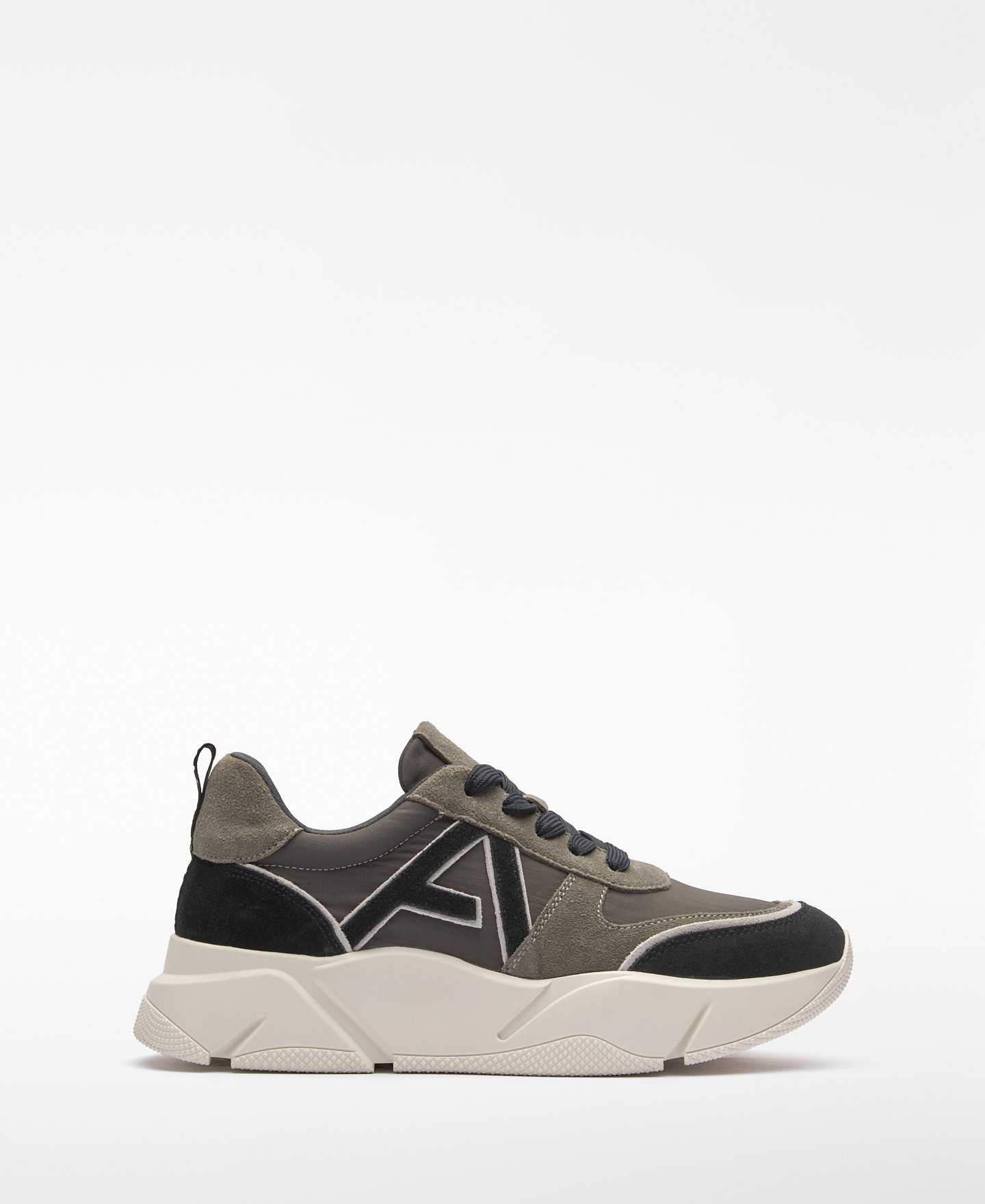 Suede and nylon platform sneaker woman image number 0
