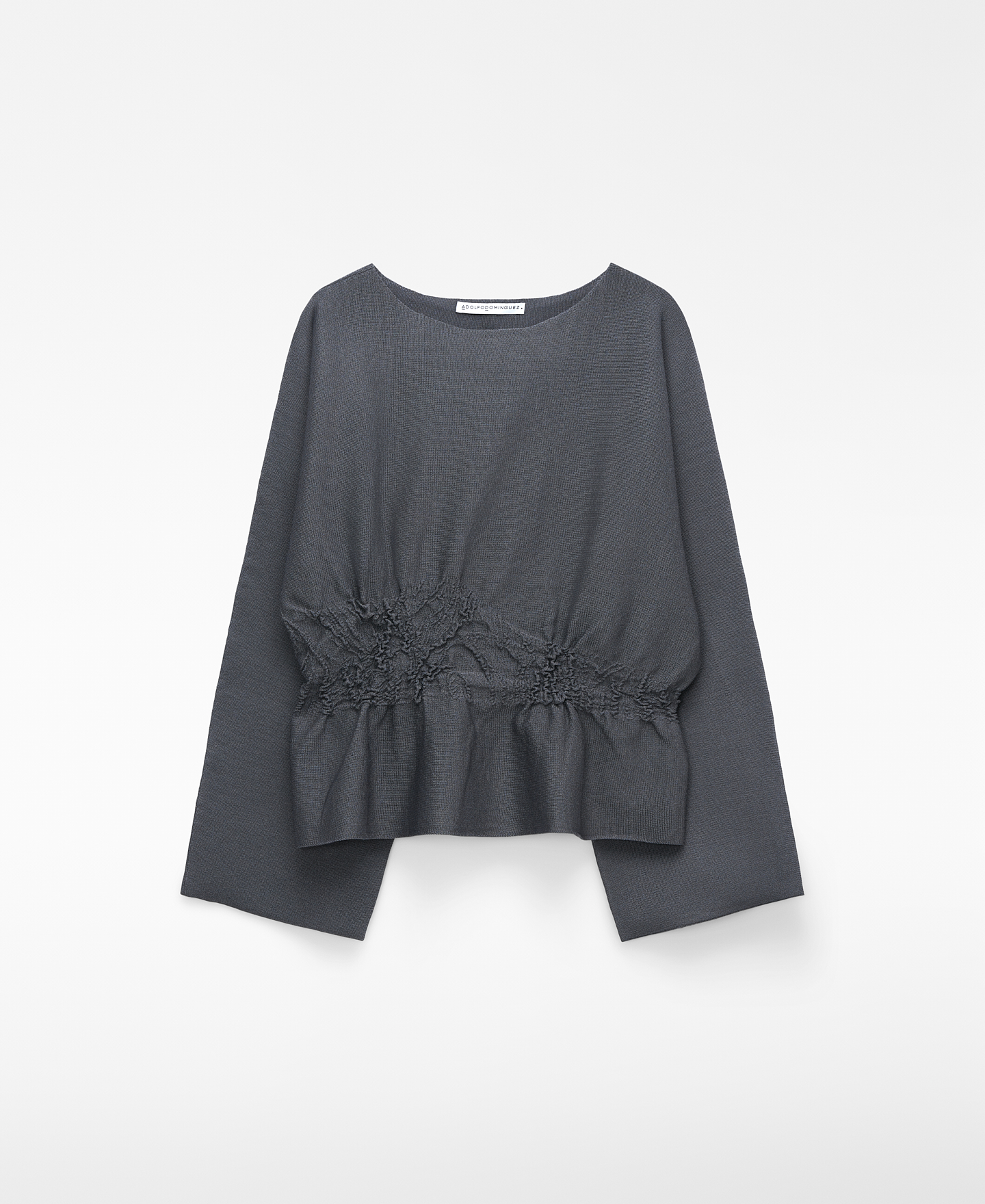 Gathered waist knit top image number 4