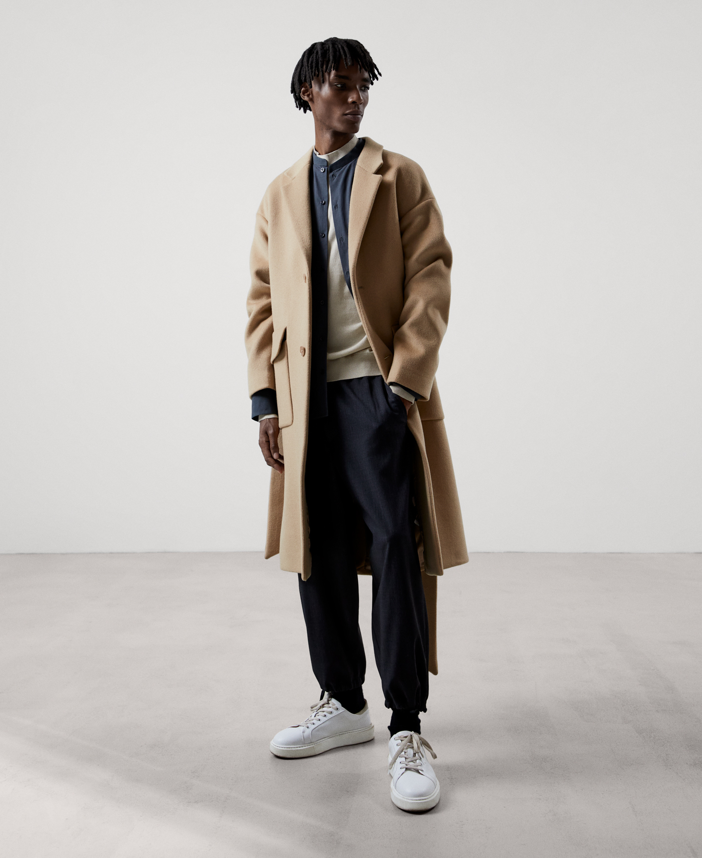 Merino wool perkins collar sweater image number 1