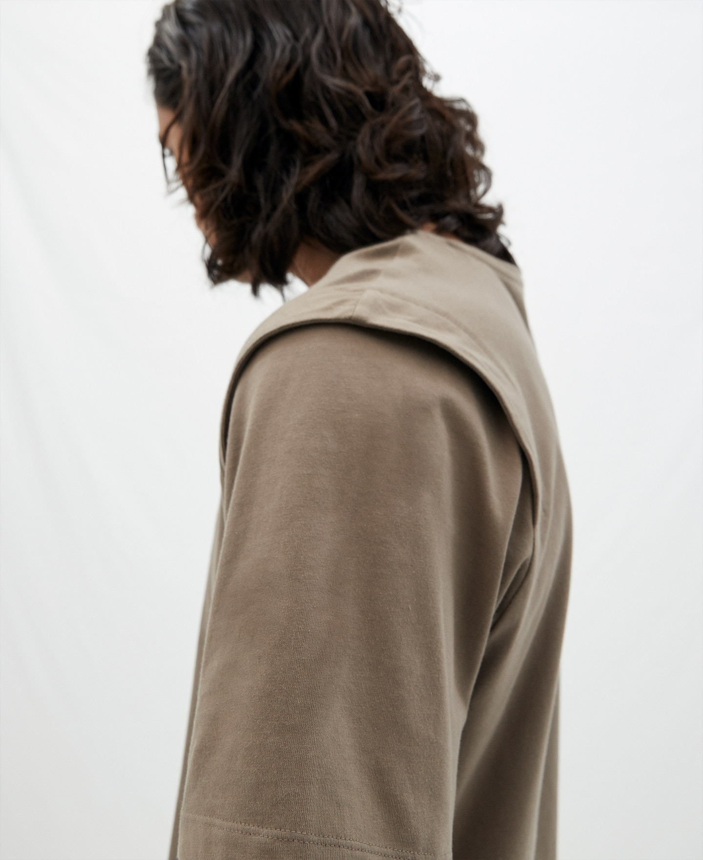 肩見せ コットンTシャツ image number 3