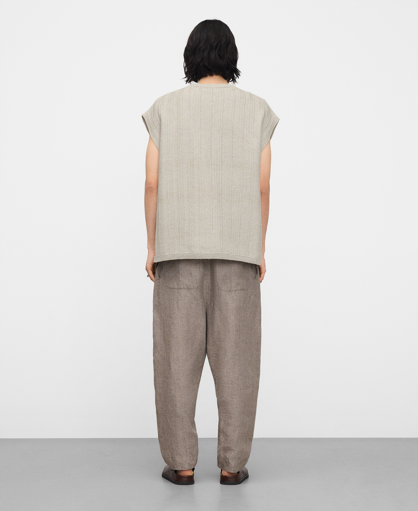 European linen worker trousers image number 2