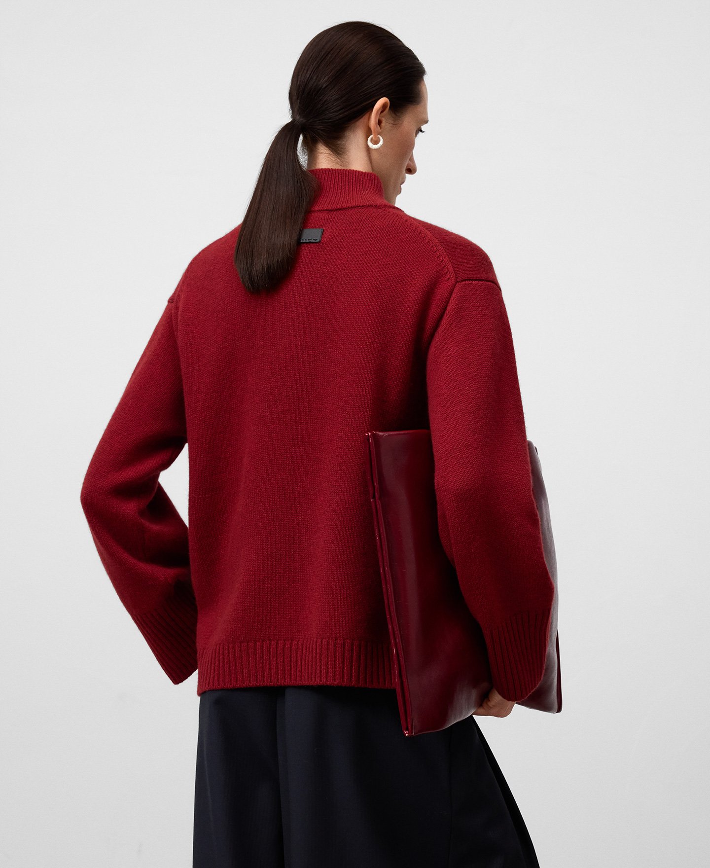 Merino wool funnel neck sweater woman image number 2