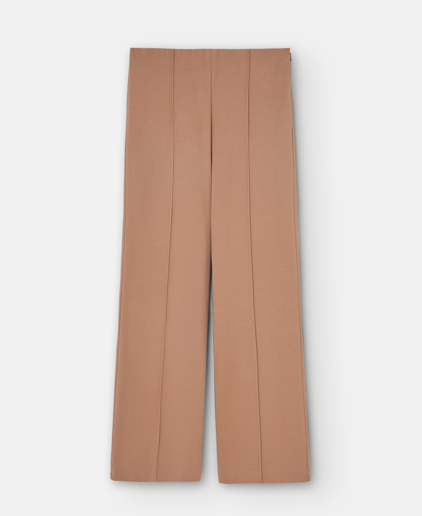 Pantalón recto en viscosa elástica camel image number 4