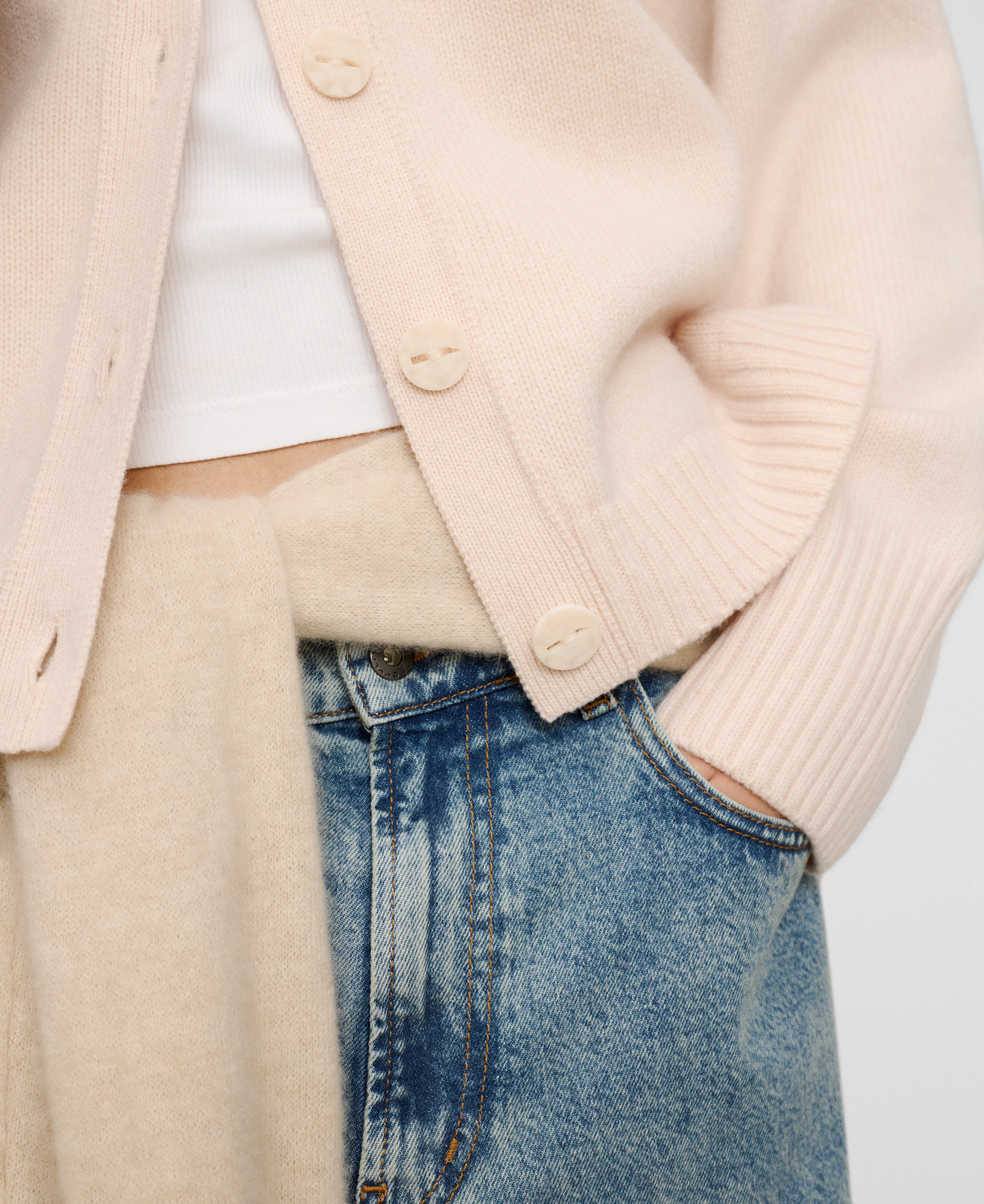 Merino wool perkins collar cardigan image number 3