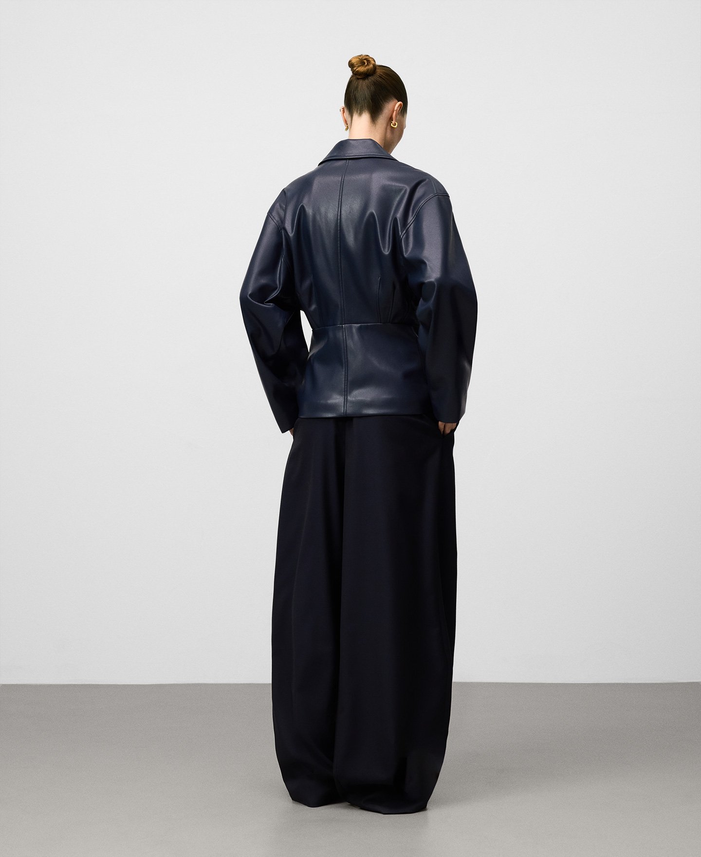 Leather-Non-Leather biker jacket woman image number 2