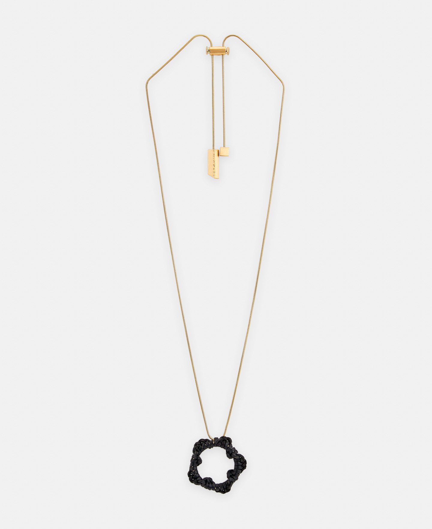 Braided leather motif pendant image number 0