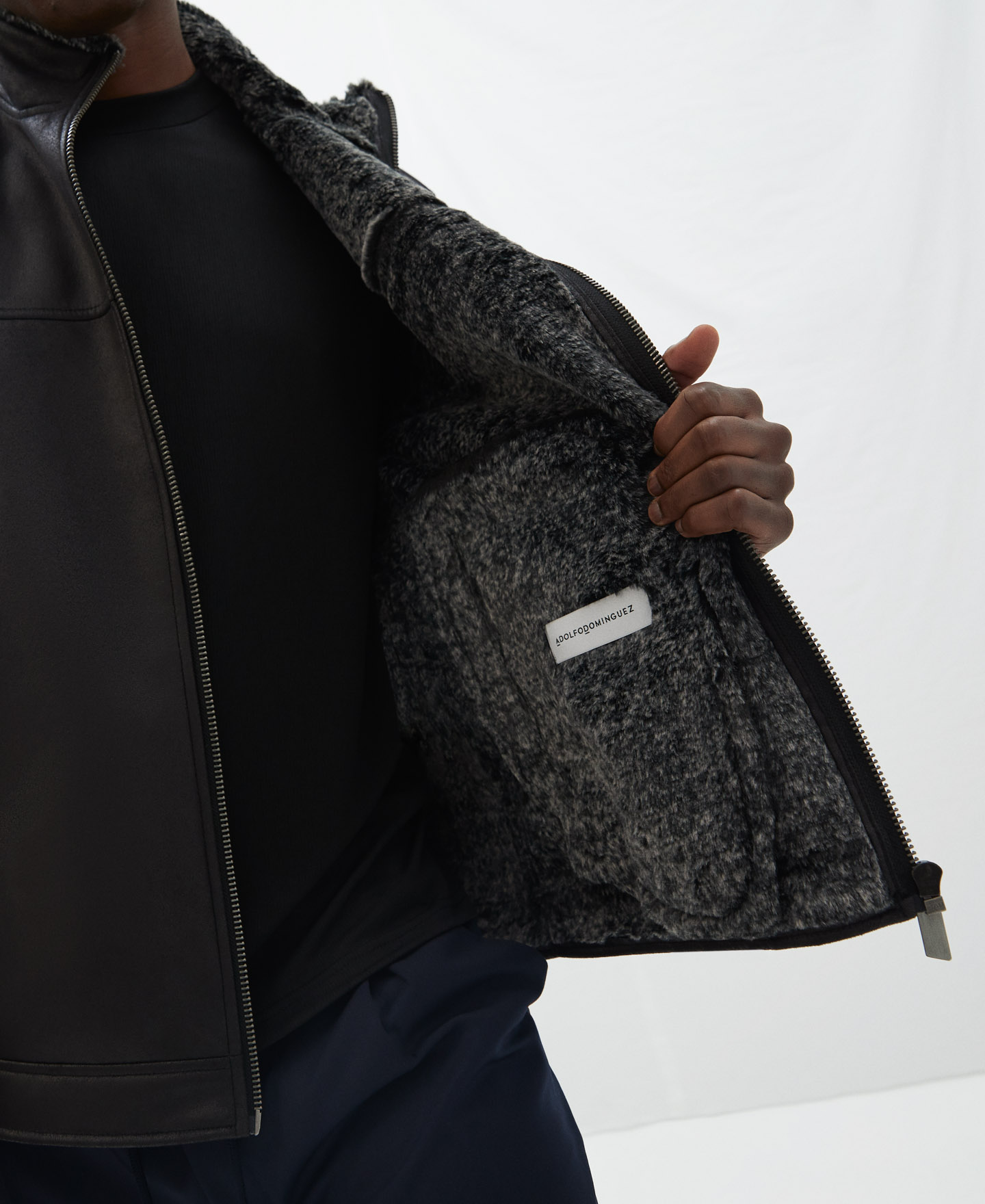 Leather textured coat image number 3