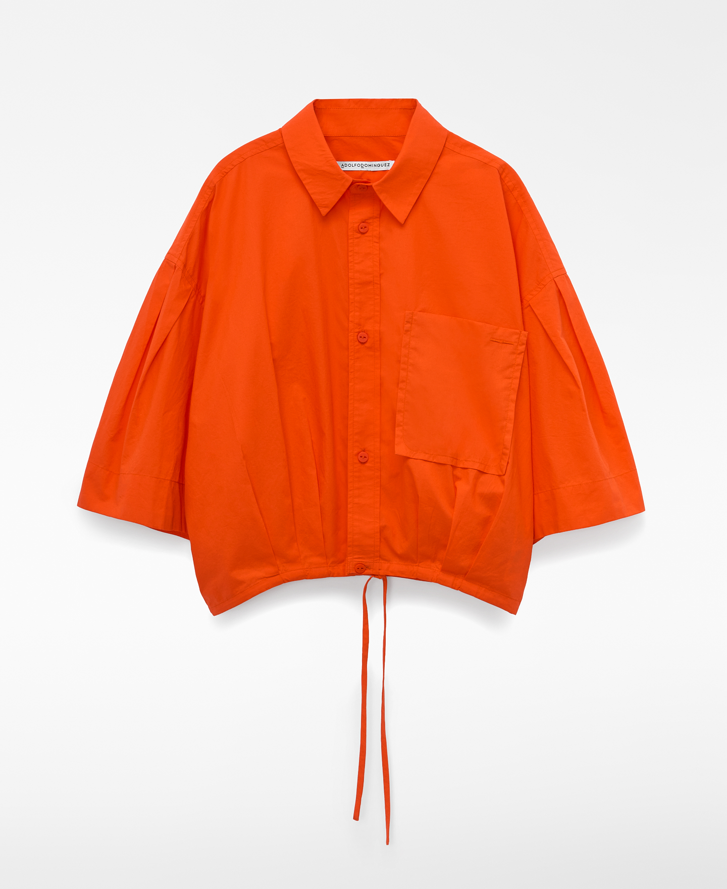 Camisa boxy bajo ajustable algod&oacute;n image number 4