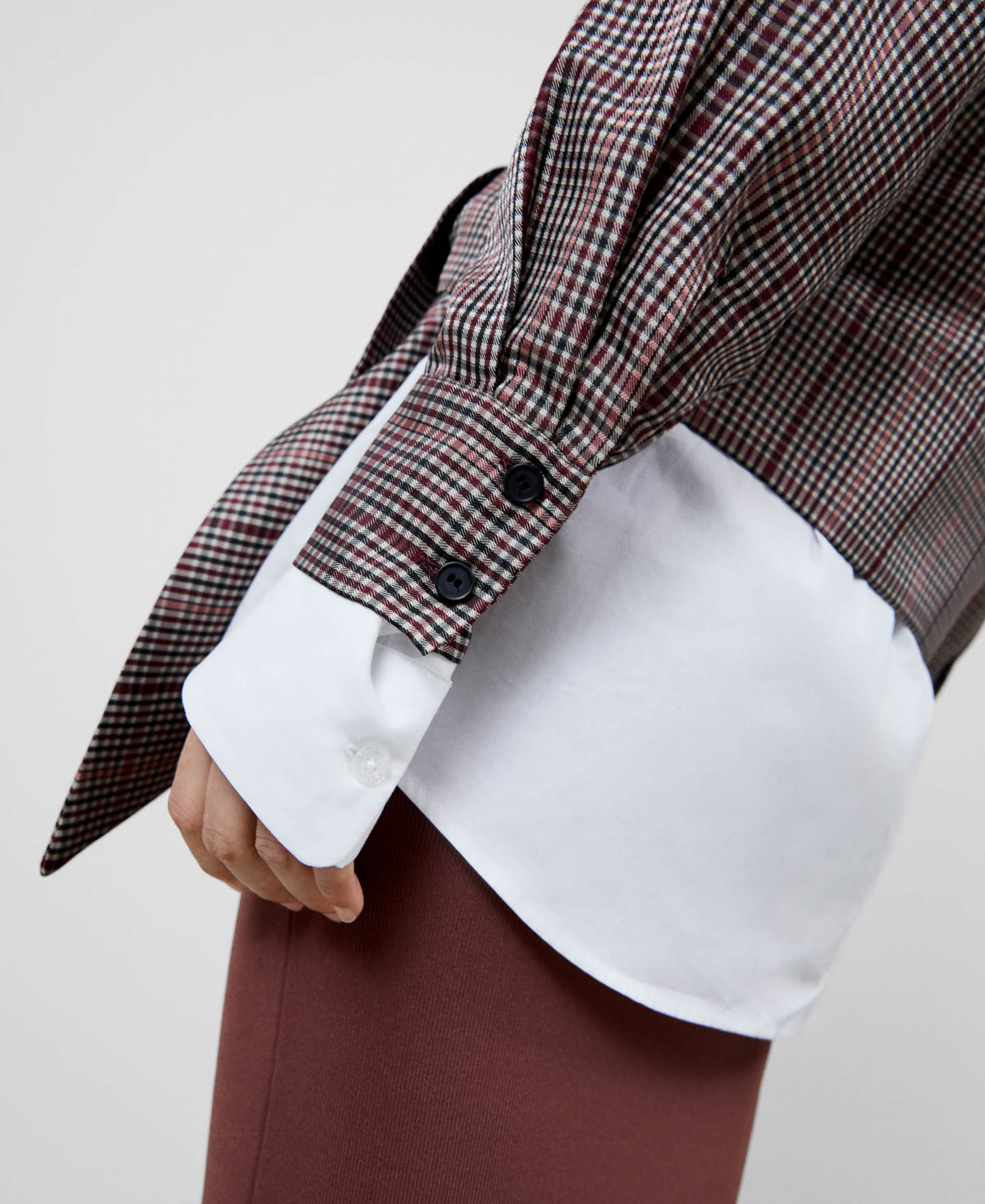Chequered double-breasted shirt image number 5
