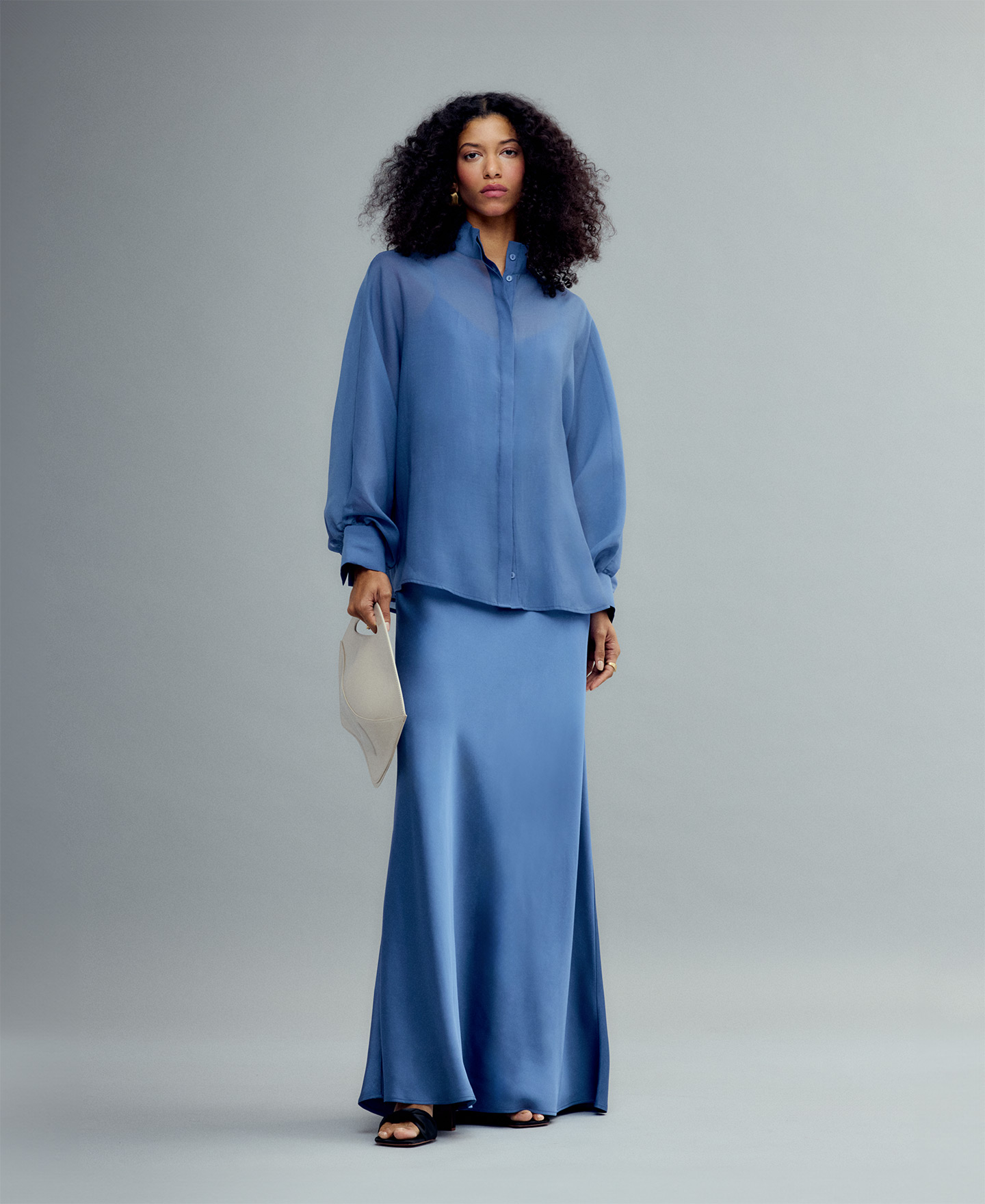 Wide semi-sheer shirt woman image number 0
