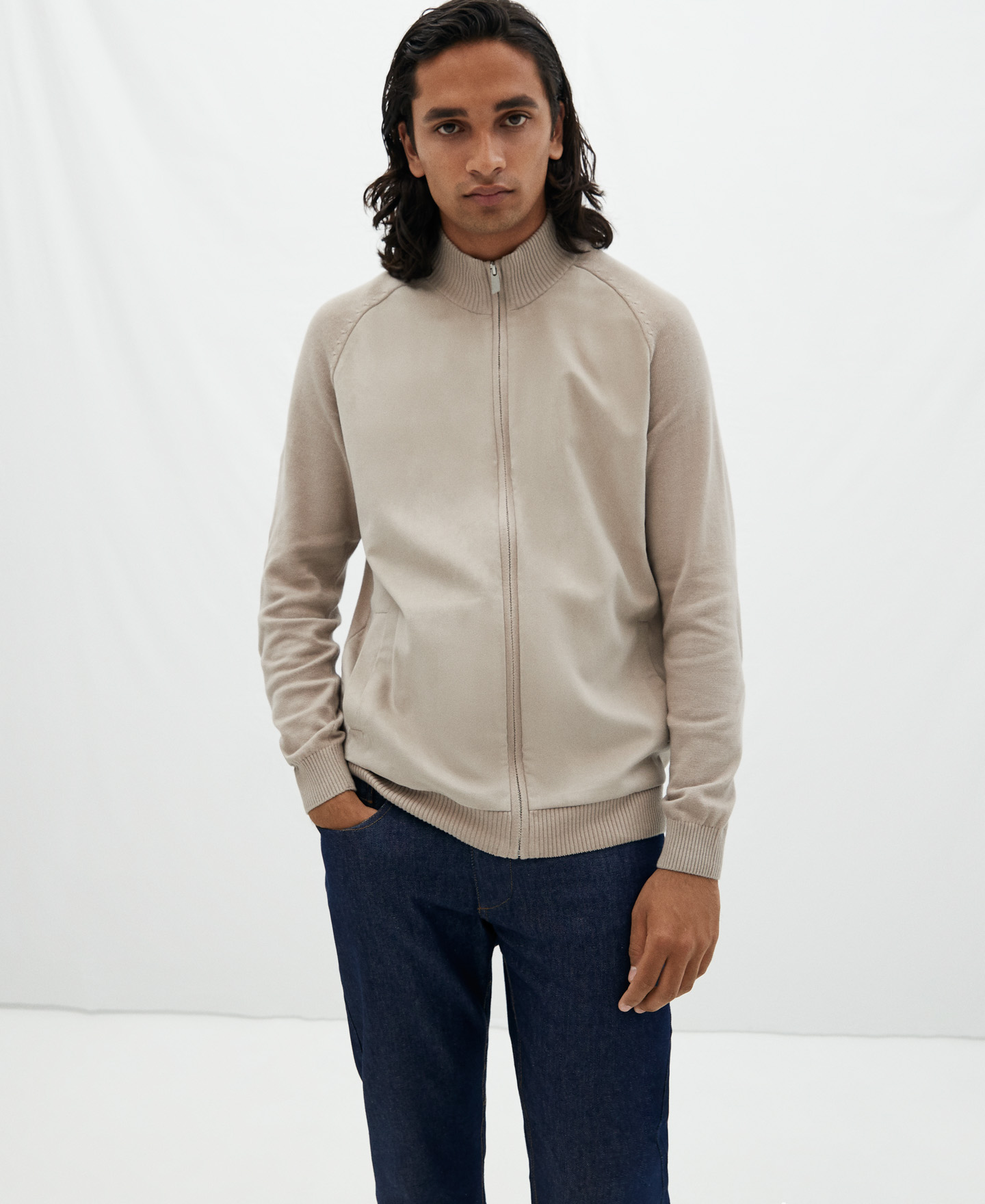 Knitted jacket with zip image number 0