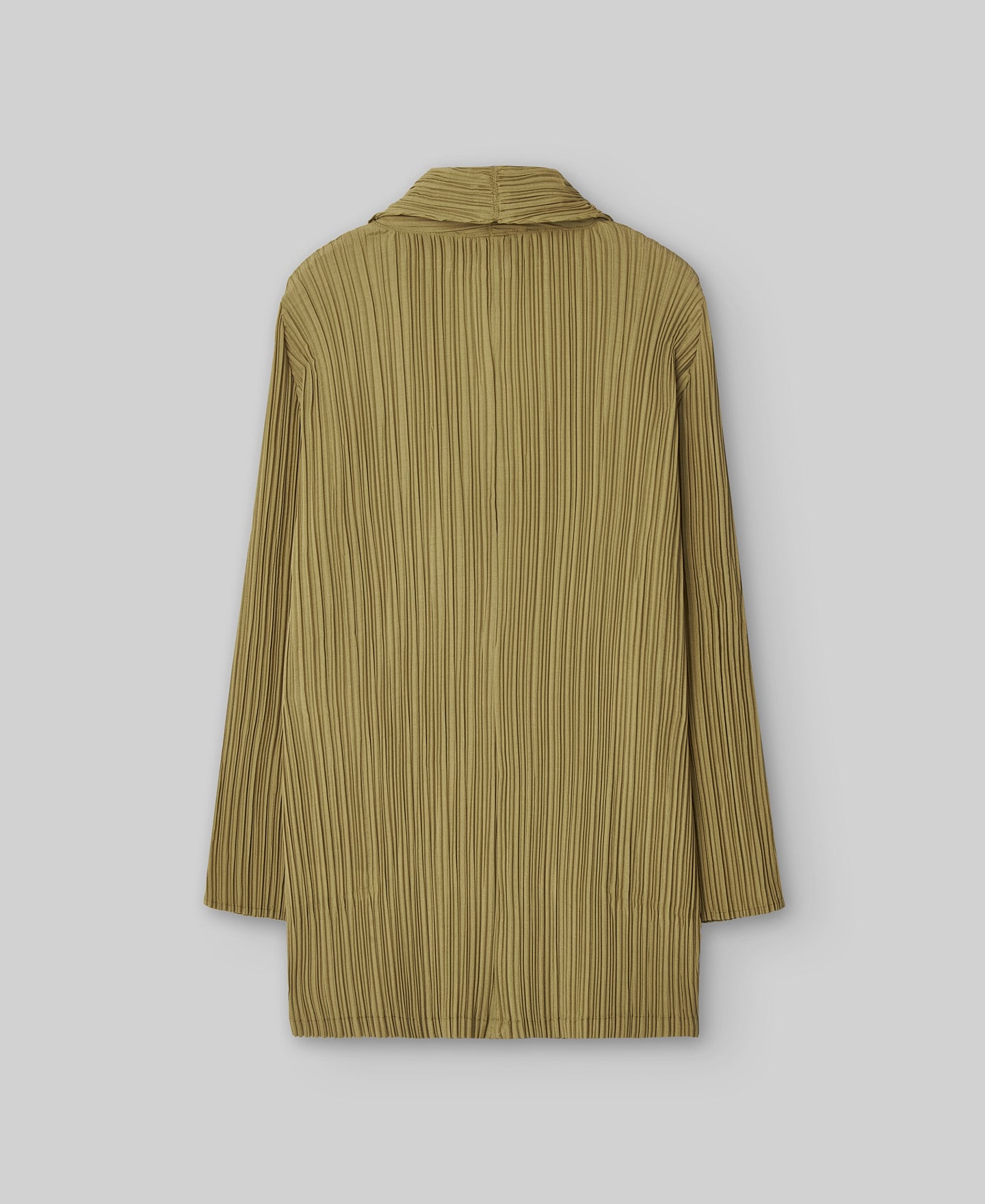Green crinkle long blazer woman image number 5