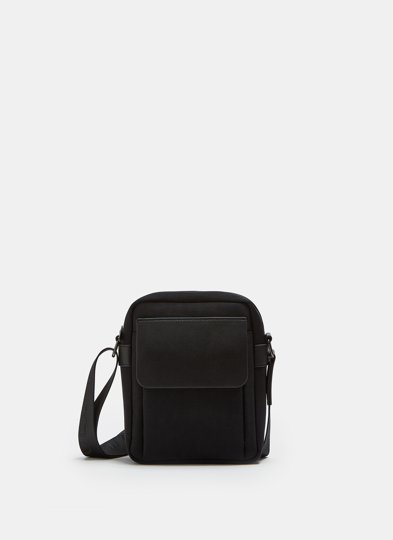 Nylon crossbody bag with flap pocket image number 0