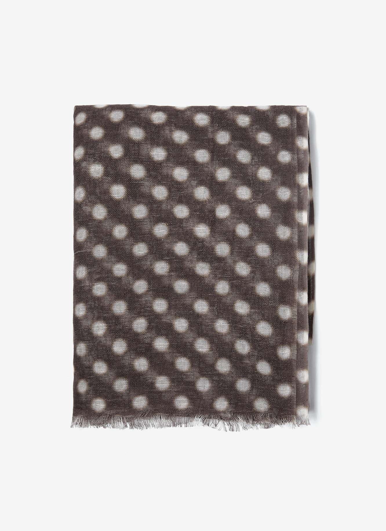 Foulard de lino estampado con lunares image number 0