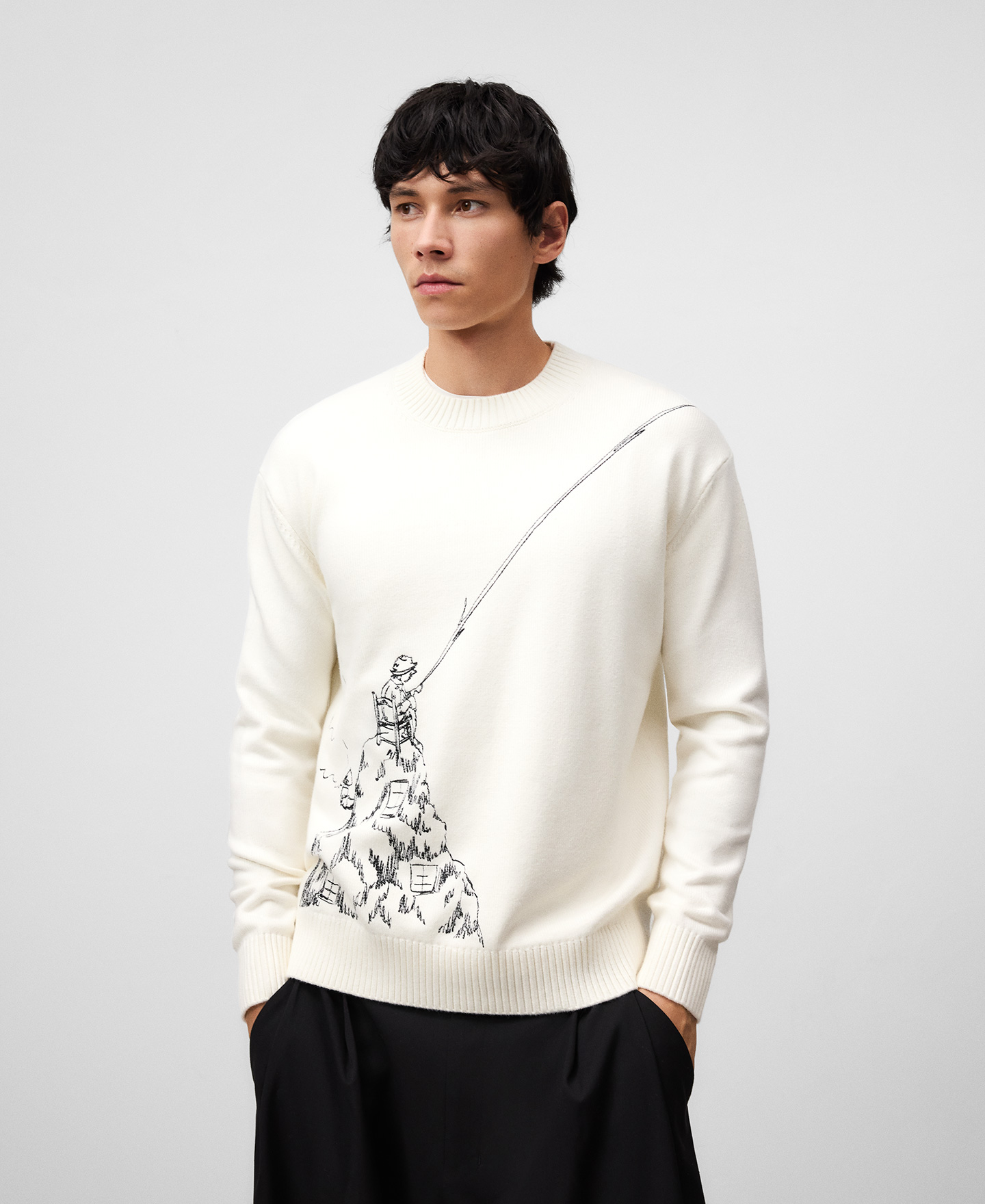 Embroidered sweater man image number 0