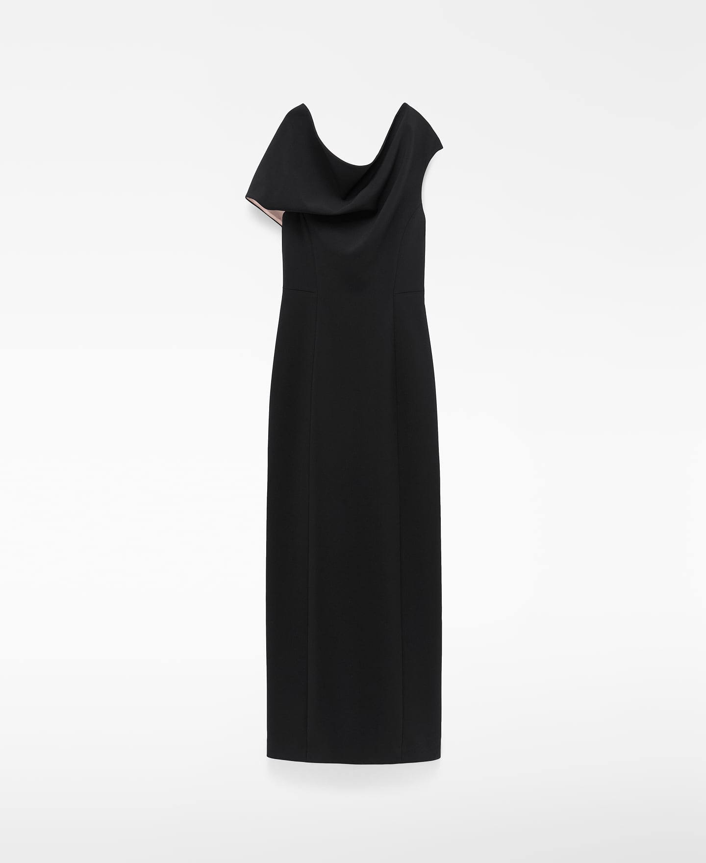Draped neckline fitted dress image number 4