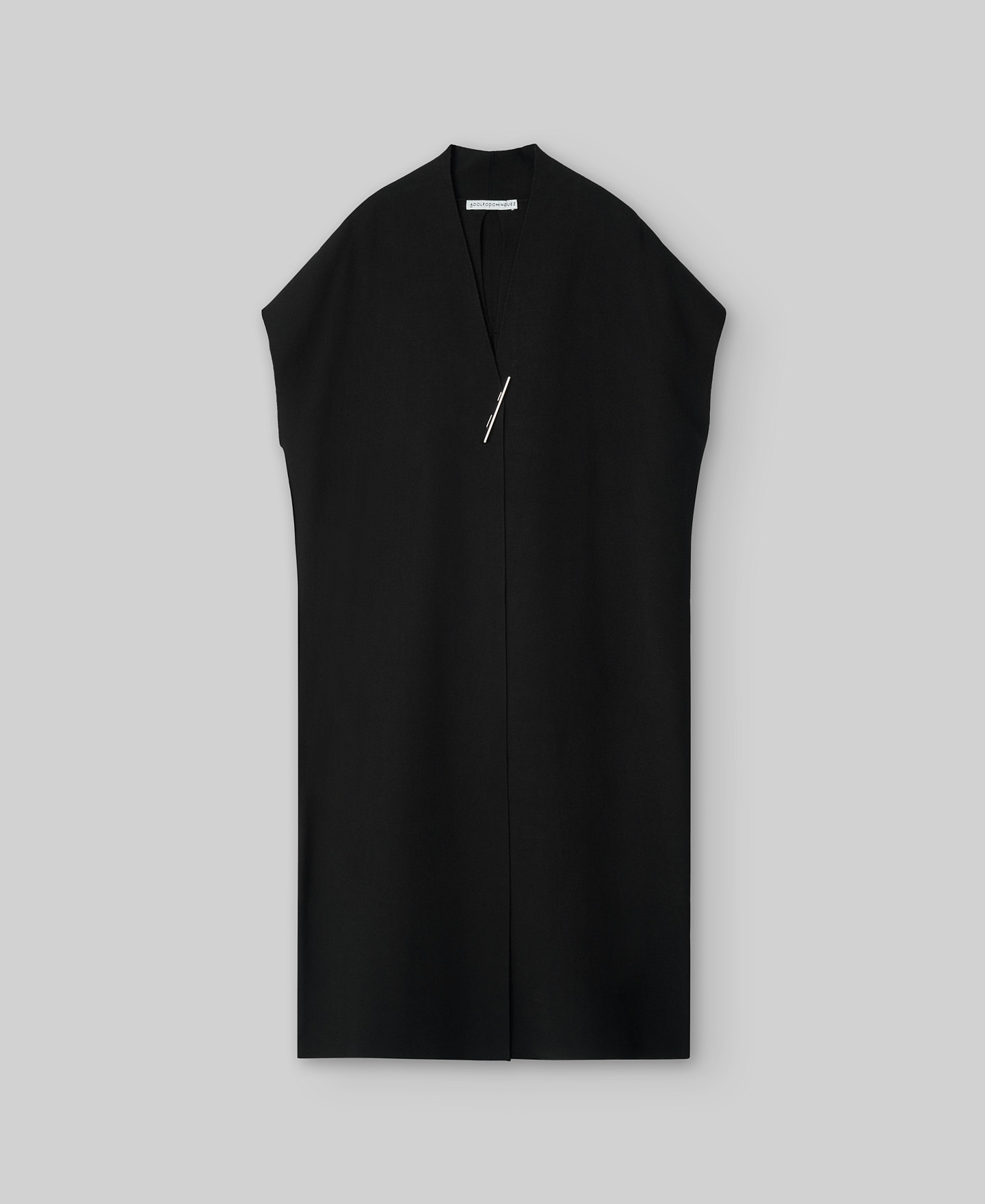 Black knit long vest woman image number 4