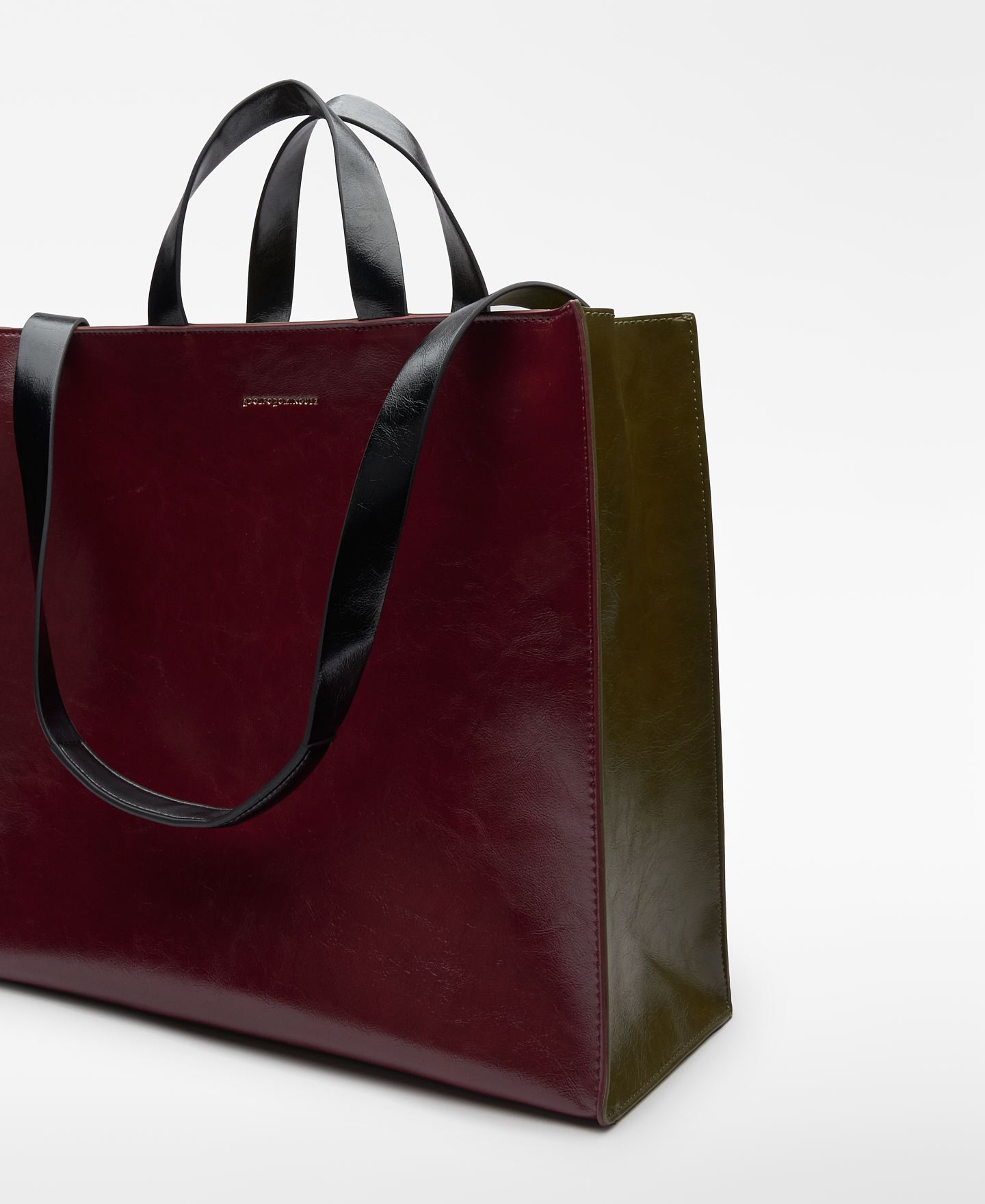 Große Shopper-Tasche aus Leder-Nicht-Leder für Damen image number 2