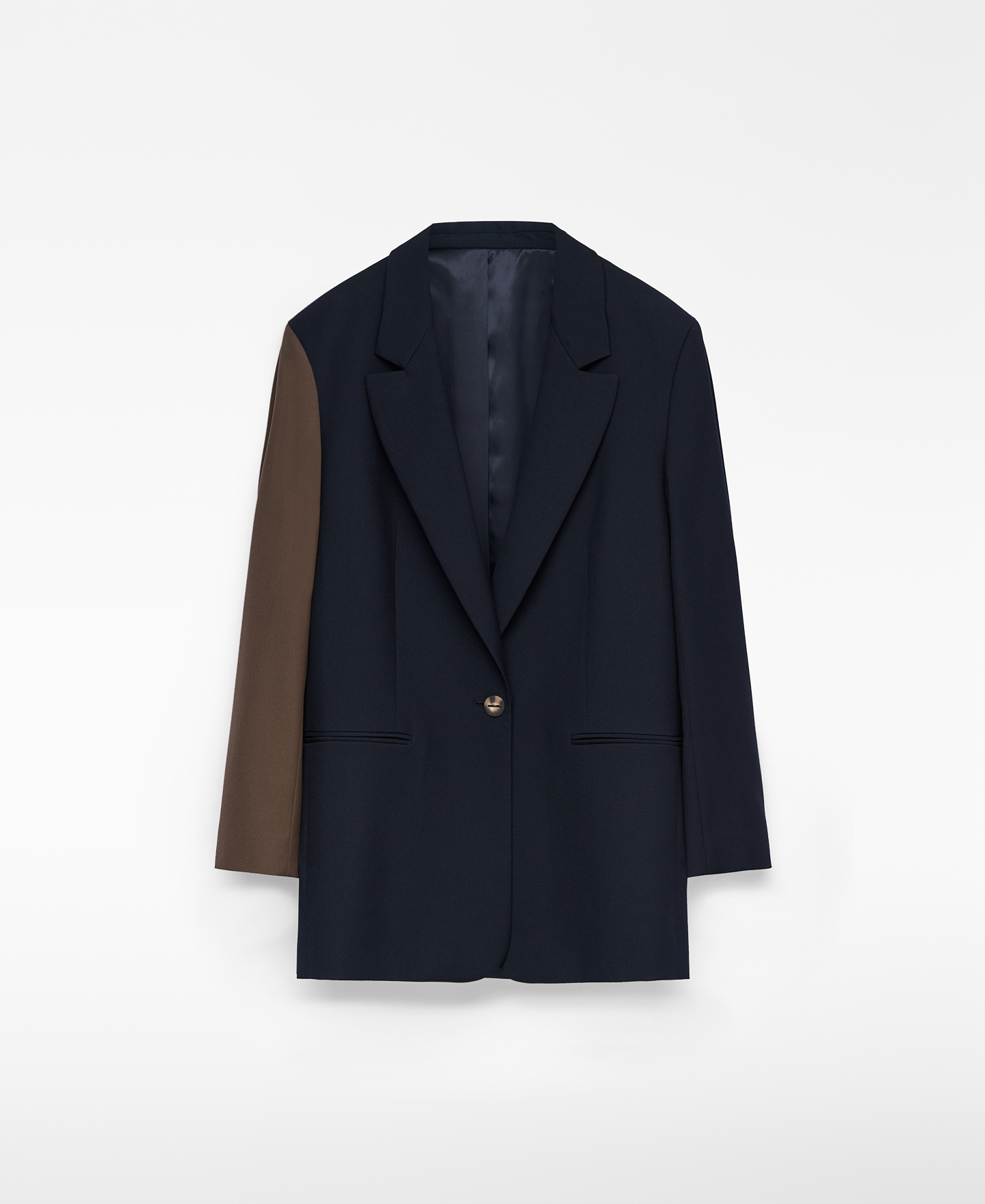 Two-tone blazer with overlay piece woman image number 4