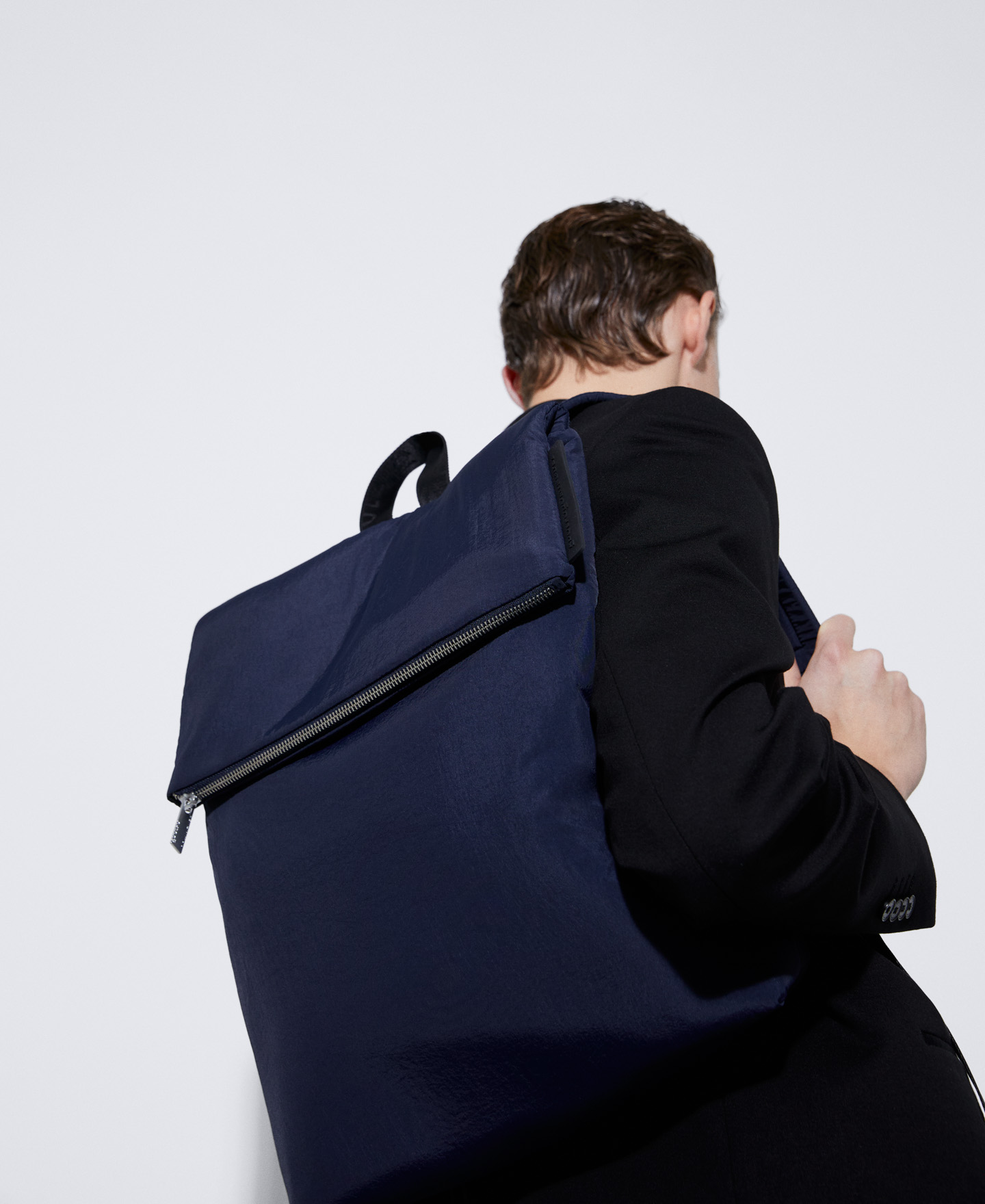 Rectangular recycled polyester backpack image number 4