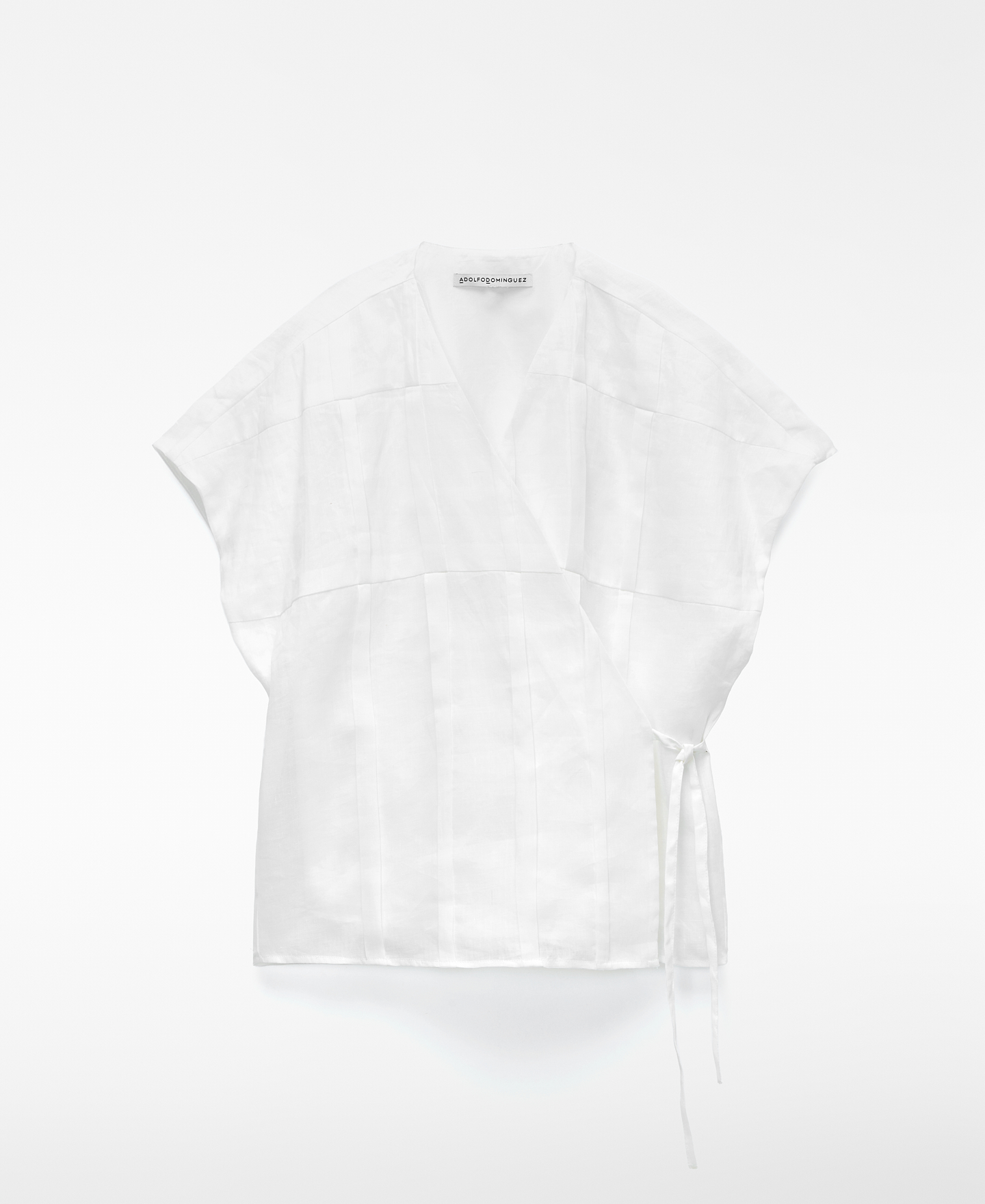 Ramie wrap pleated top image number 4